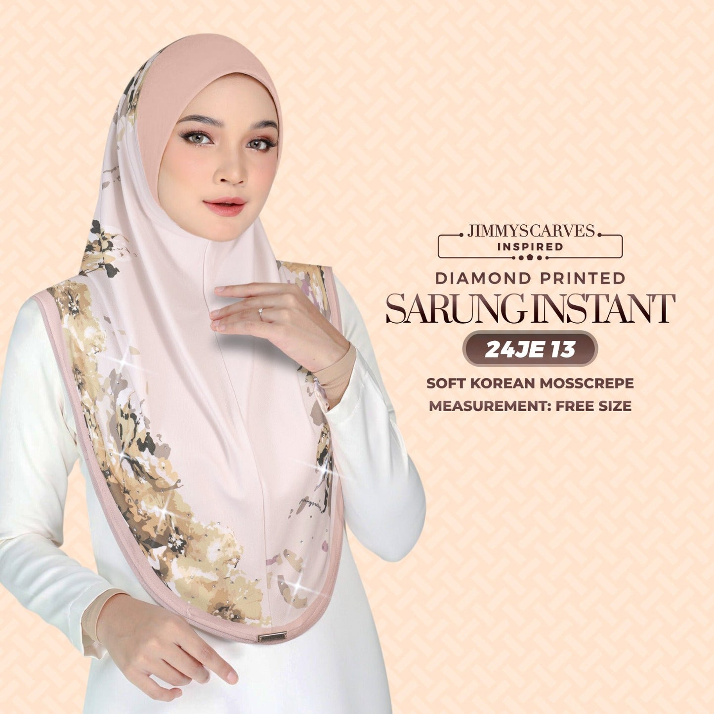 Jimmy Scarves Inspired Instant Sarung Diamond Printed