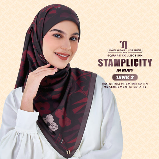 Naelofar Inspired Stamplicity Printed Square Collection (15NK)