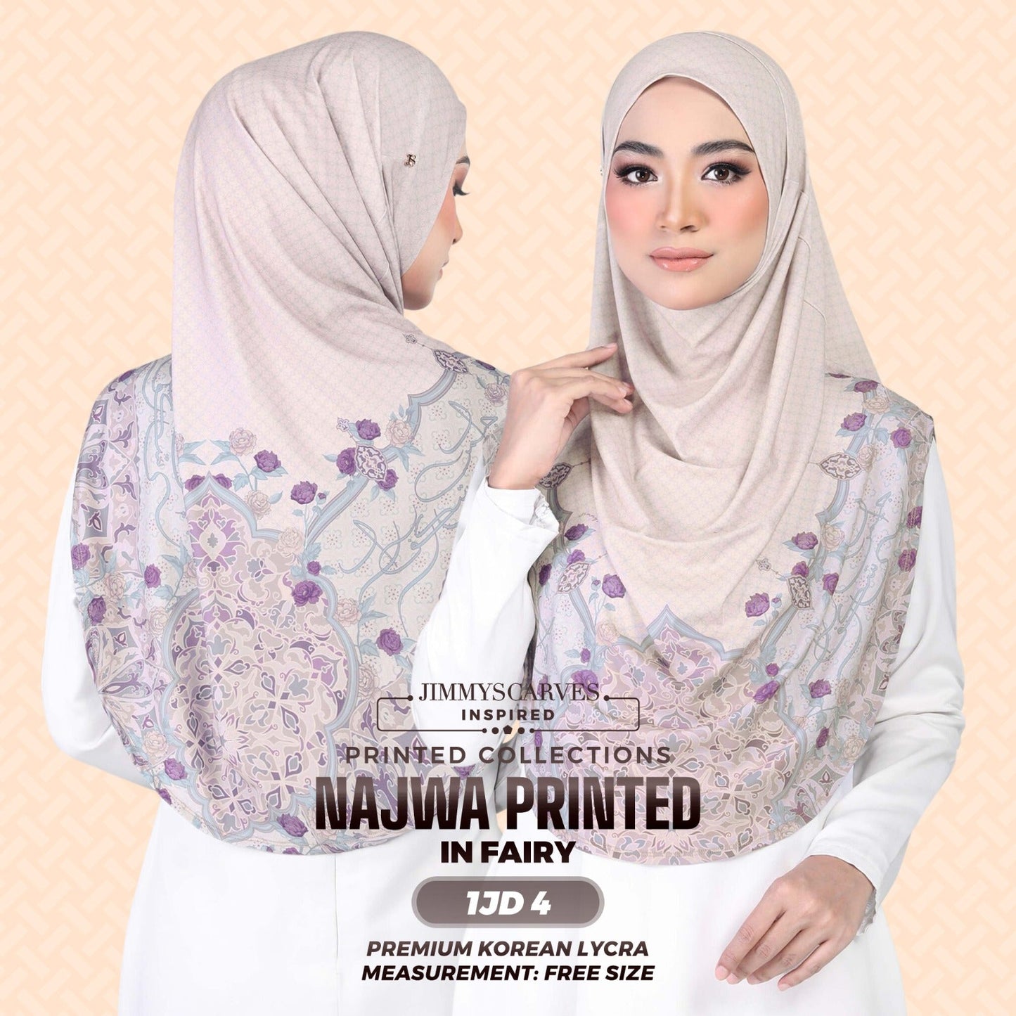 Jimmy Scarves Inspired Najwa  Sarung Printed Instant Collection (1JD)