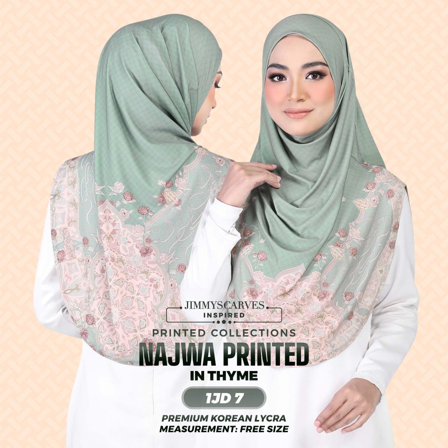 Jimmy Scarves Inspired Najwa  Sarung Printed Instant Collection (1JD)