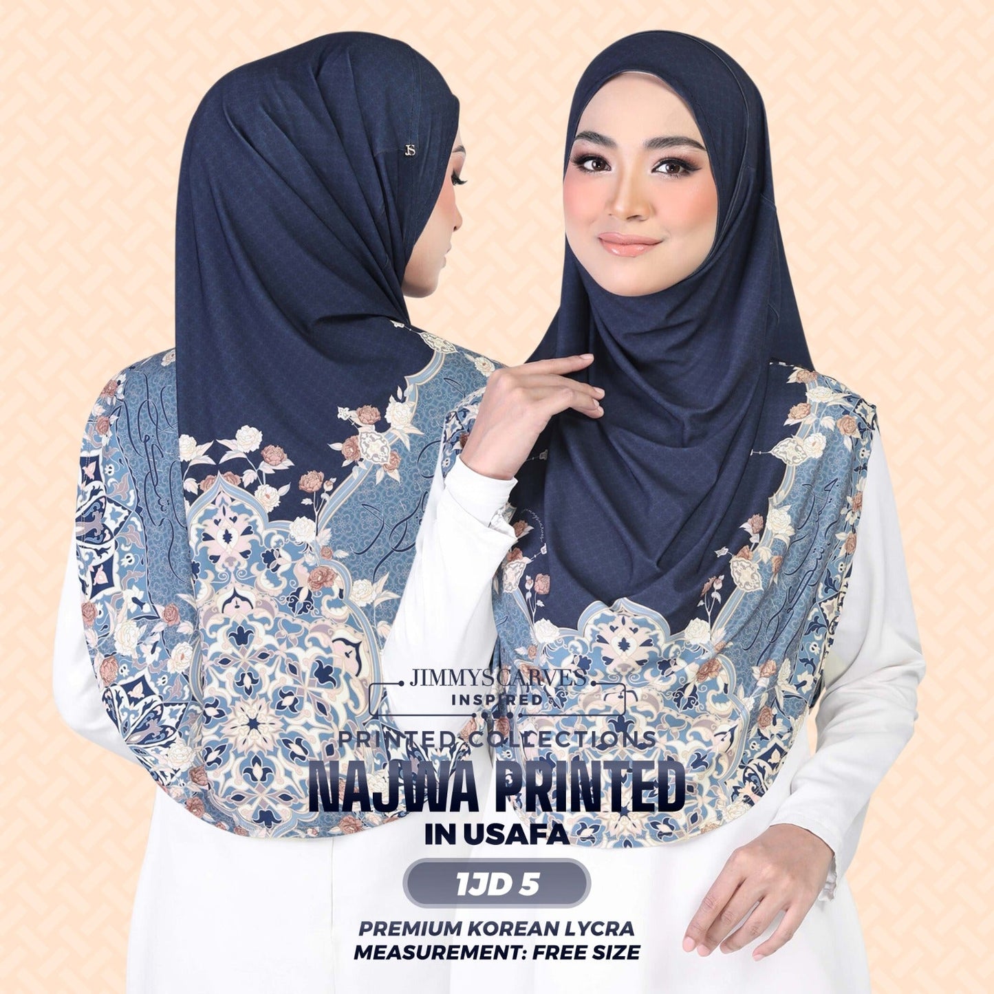 Jimmy Scarves Inspired Najwa  Sarung Printed Instant Collection (1JD)