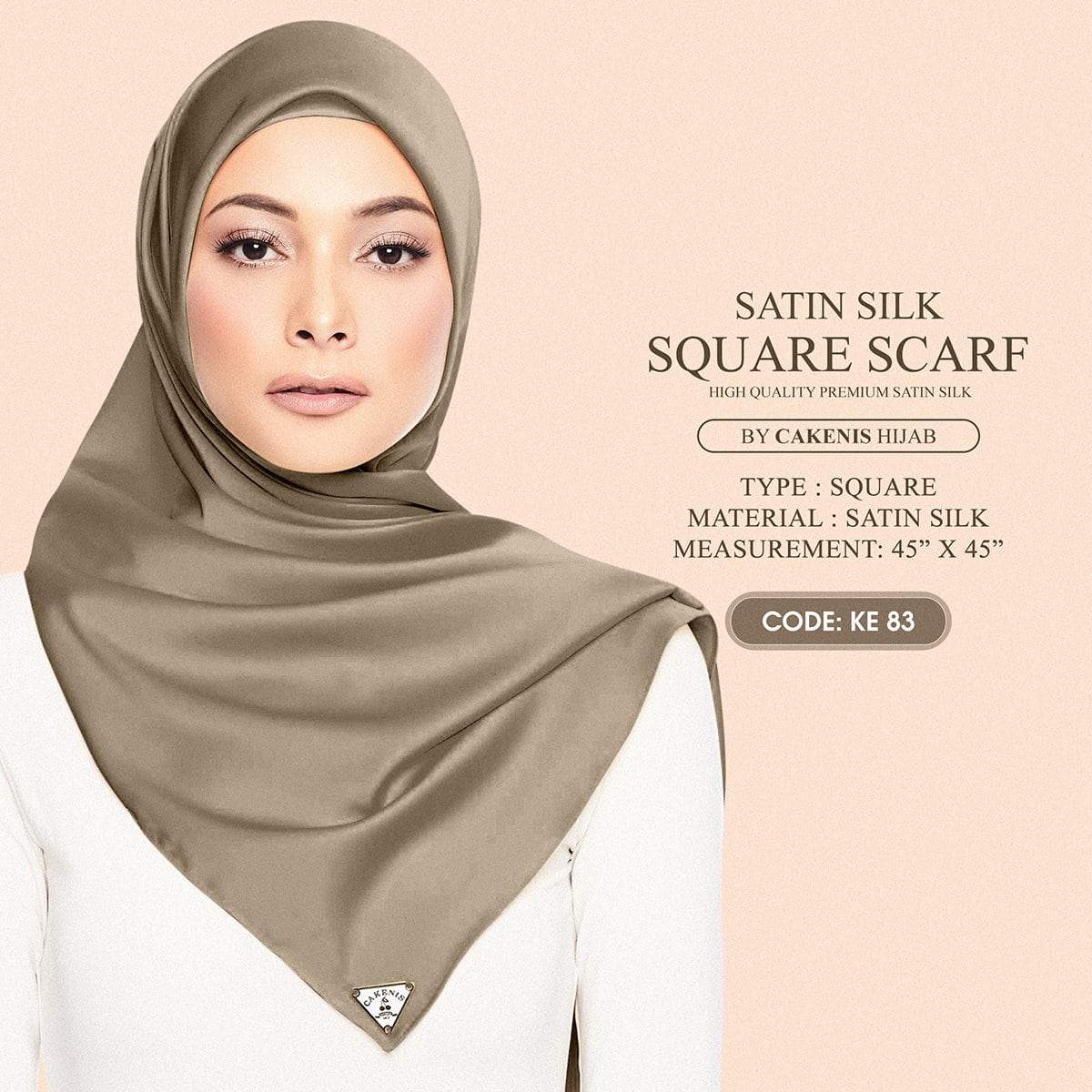 Cakenis Satin Silk Square Scarf