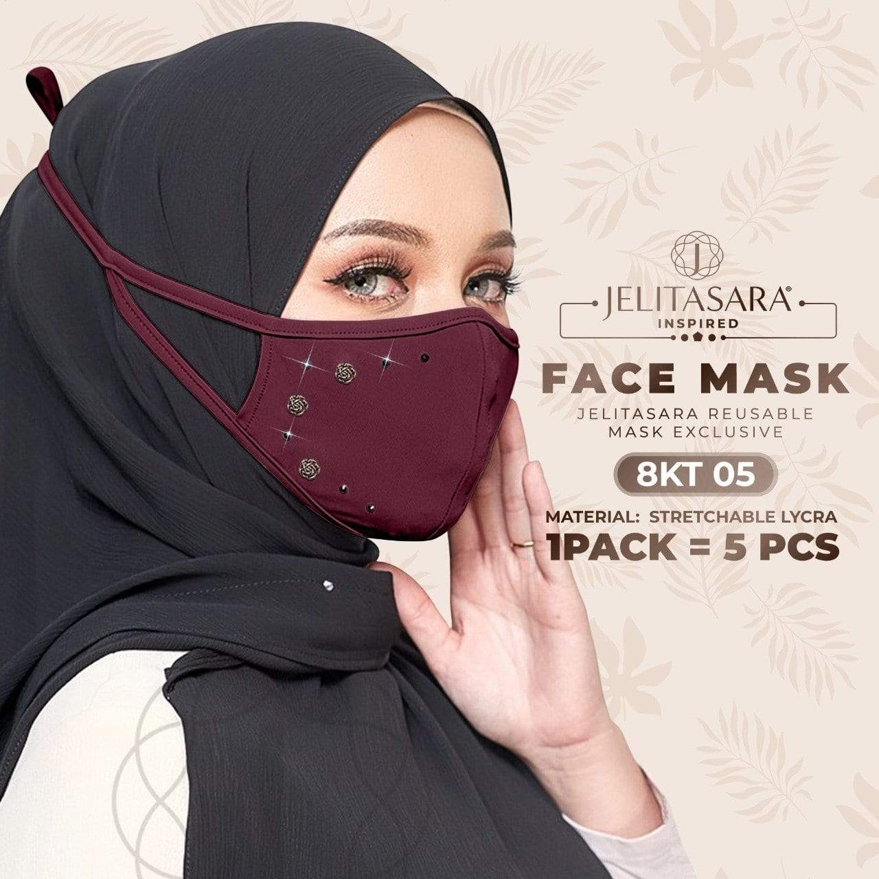 Jelitasara Inspired Exclusive Face Mask Collection - 1 Pack 5 PCS (8KT)