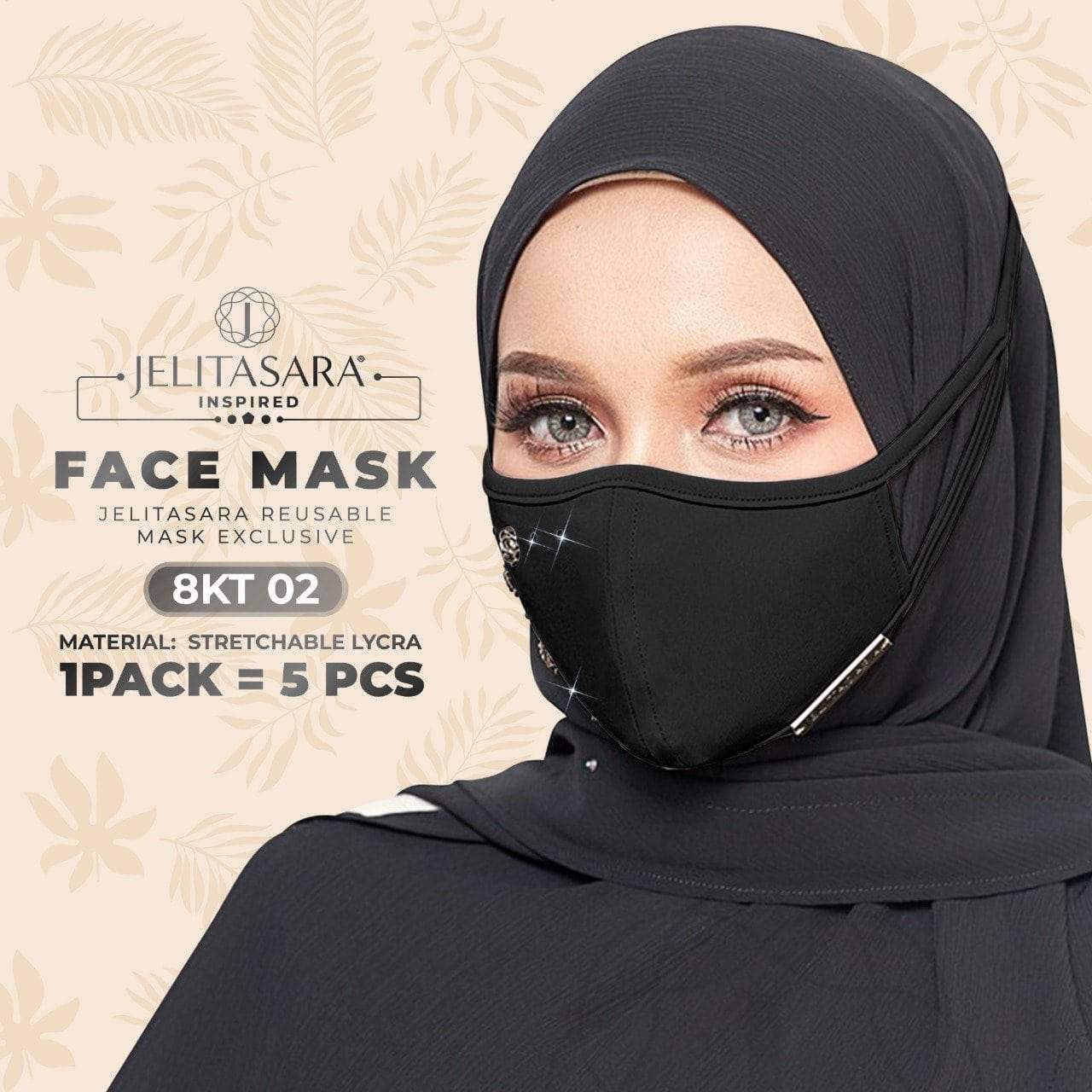 Jelitasara Inspired Exclusive Face Mask Collection - 1 Pack 5 PCS (8KT)