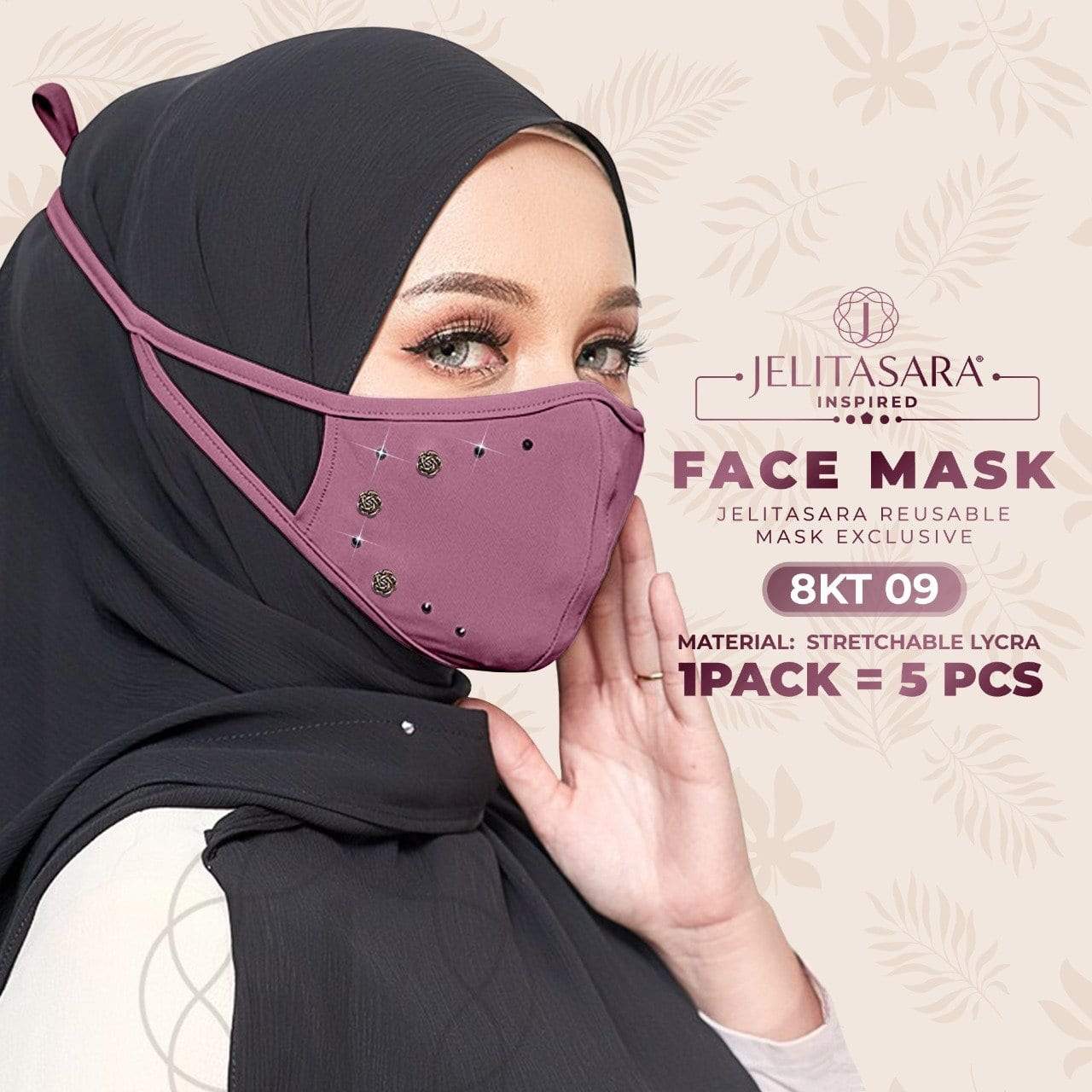 Jelitasara Inspired Exclusive Face Mask Collection - 1 Pack 5 PCS (8KT)