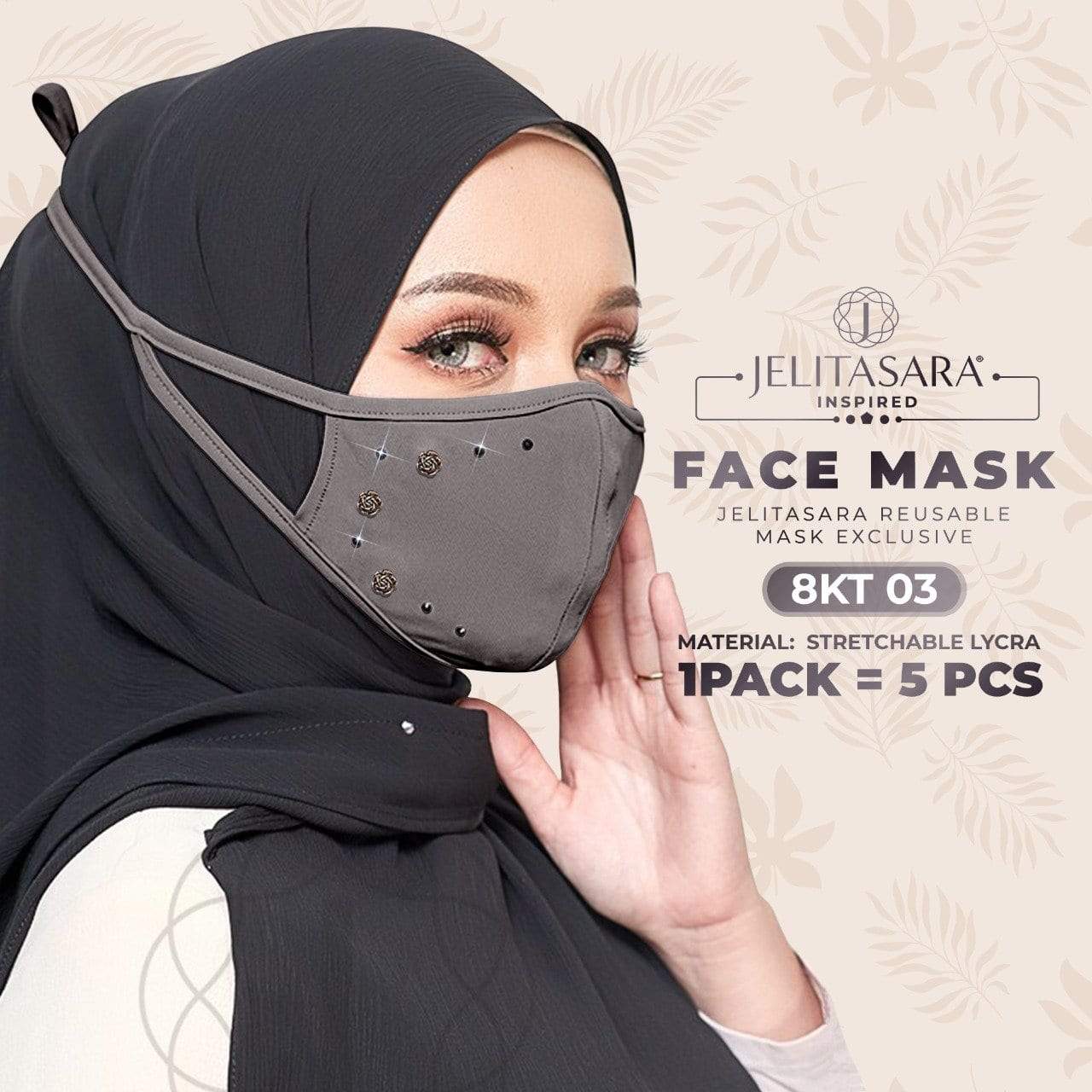 Jelitasara Inspired Exclusive Face Mask Collection - 1 Pack 5 PCS (8KT)