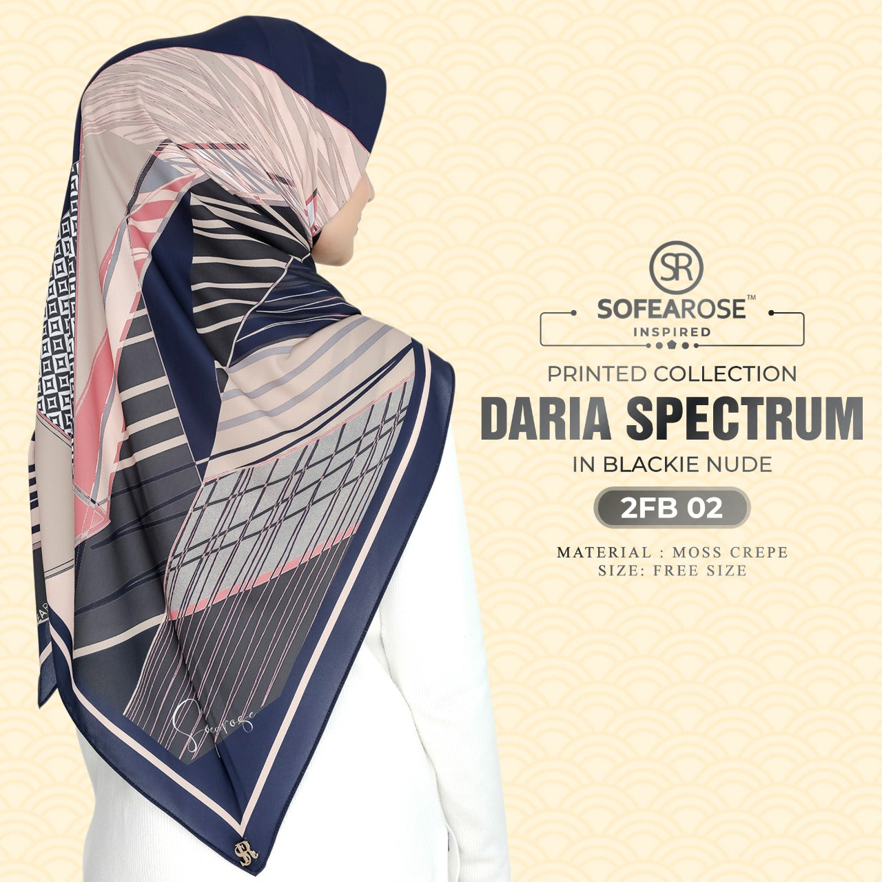 Sofearose Inspired Square Printed Daria Spectrum Collection (2FB)