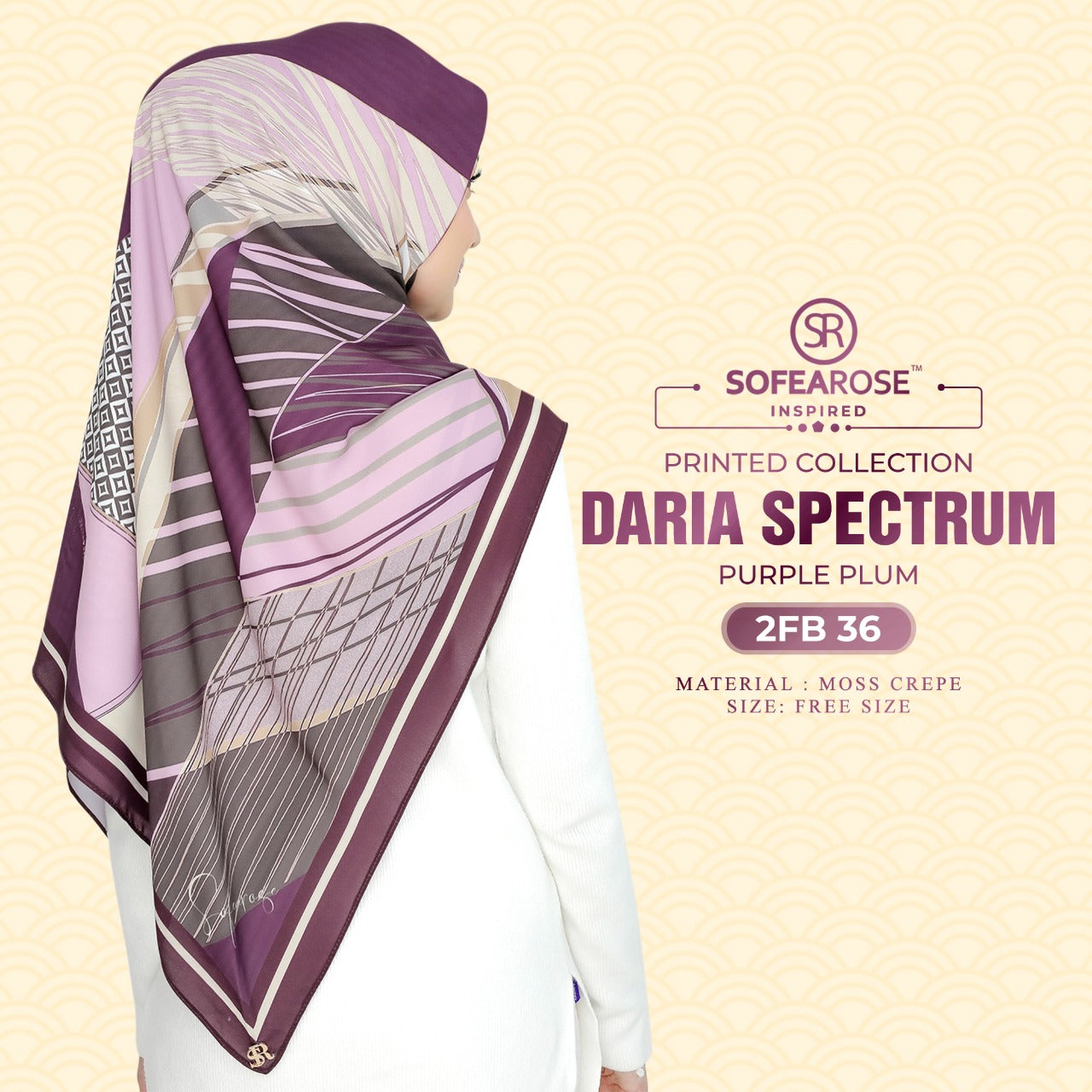 Sofearose Inspired Square Printed Daria Spectrum Collection (2FB)