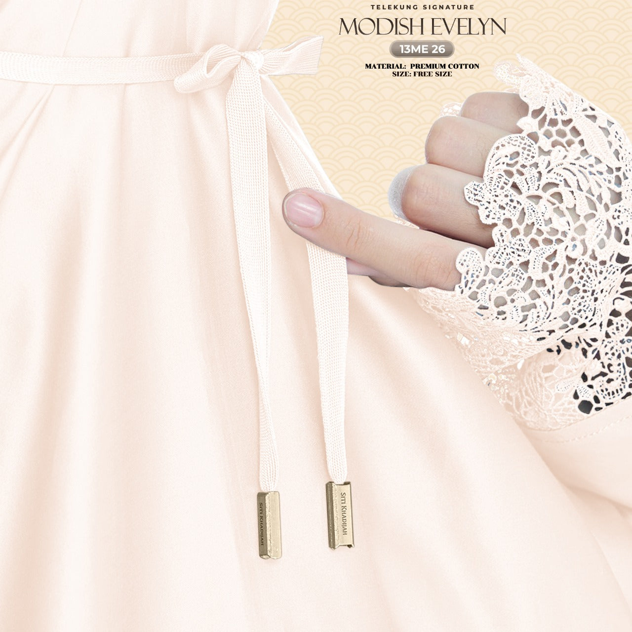 Telekung Siti Khadijah Signature Modish Evelyn Free Woven bag (13ME)