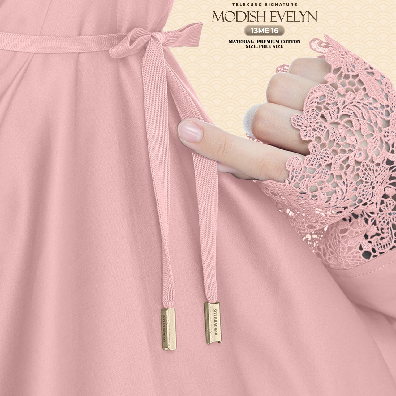 Telekung Siti Khadijah Signature Modish Evelyn Free Woven bag (13ME)