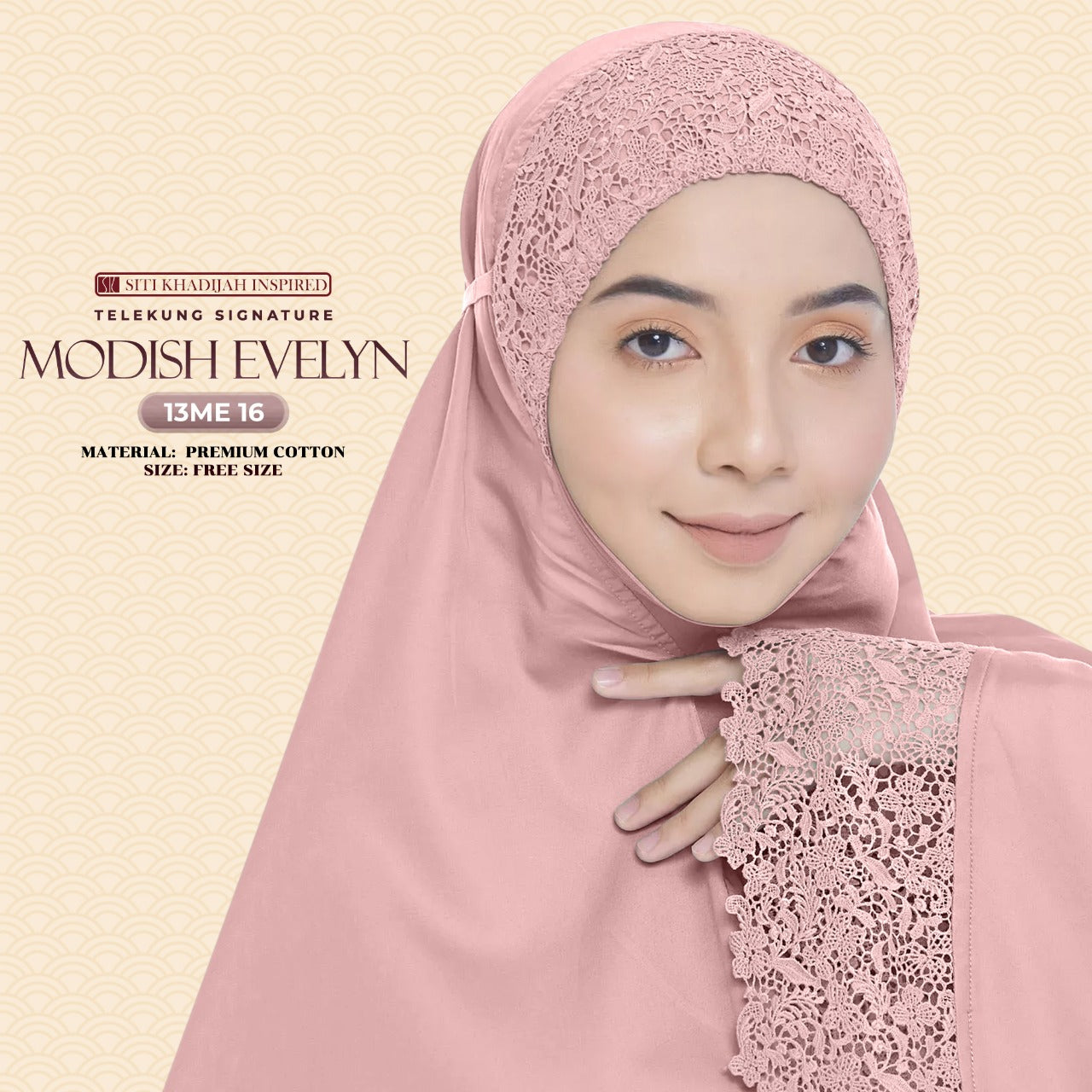 Telekung Siti Khadijah Signature Modish Evelyn Free Woven bag (13ME)