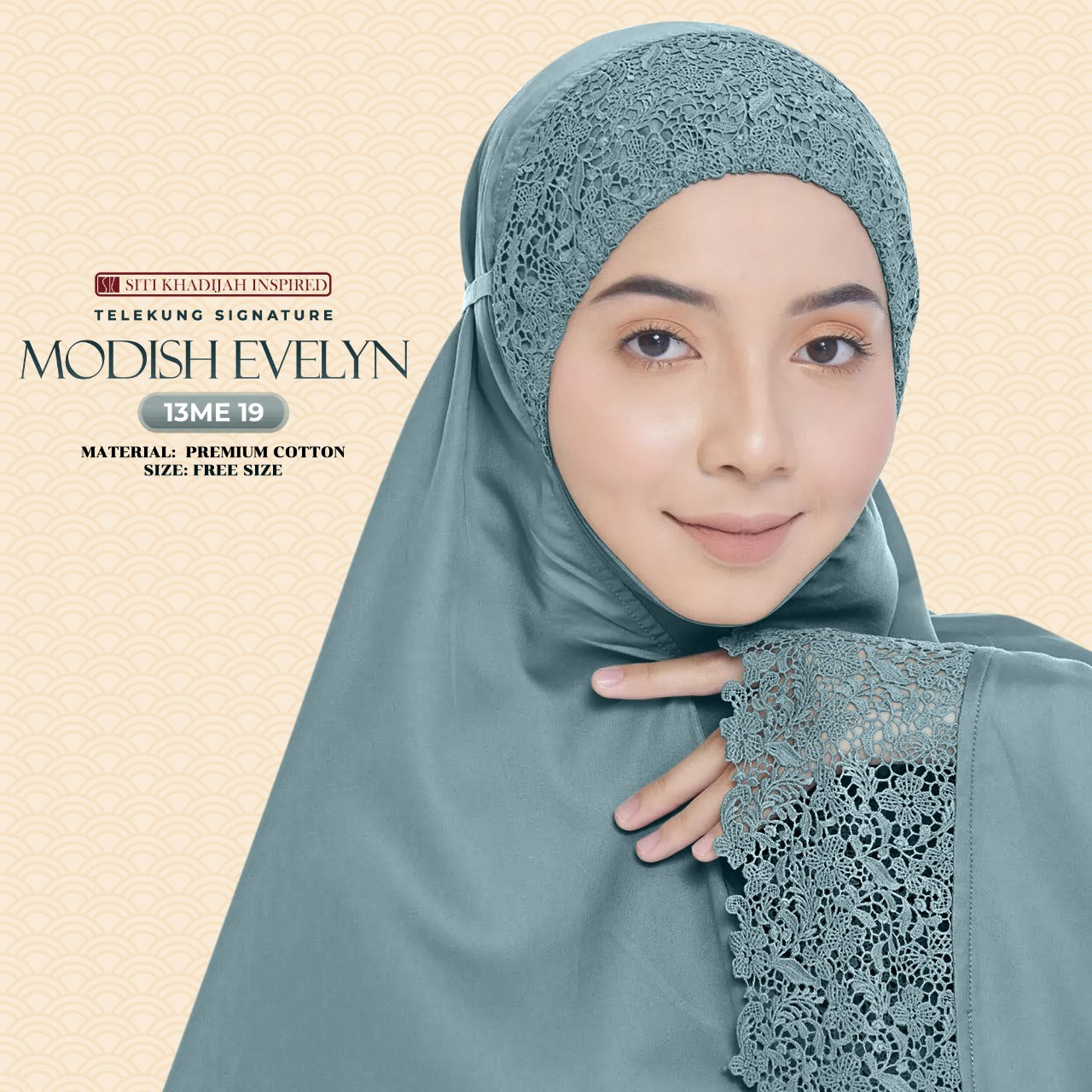 Telekung Siti Khadijah Signature Modish Evelyn Free Woven bag (13ME)