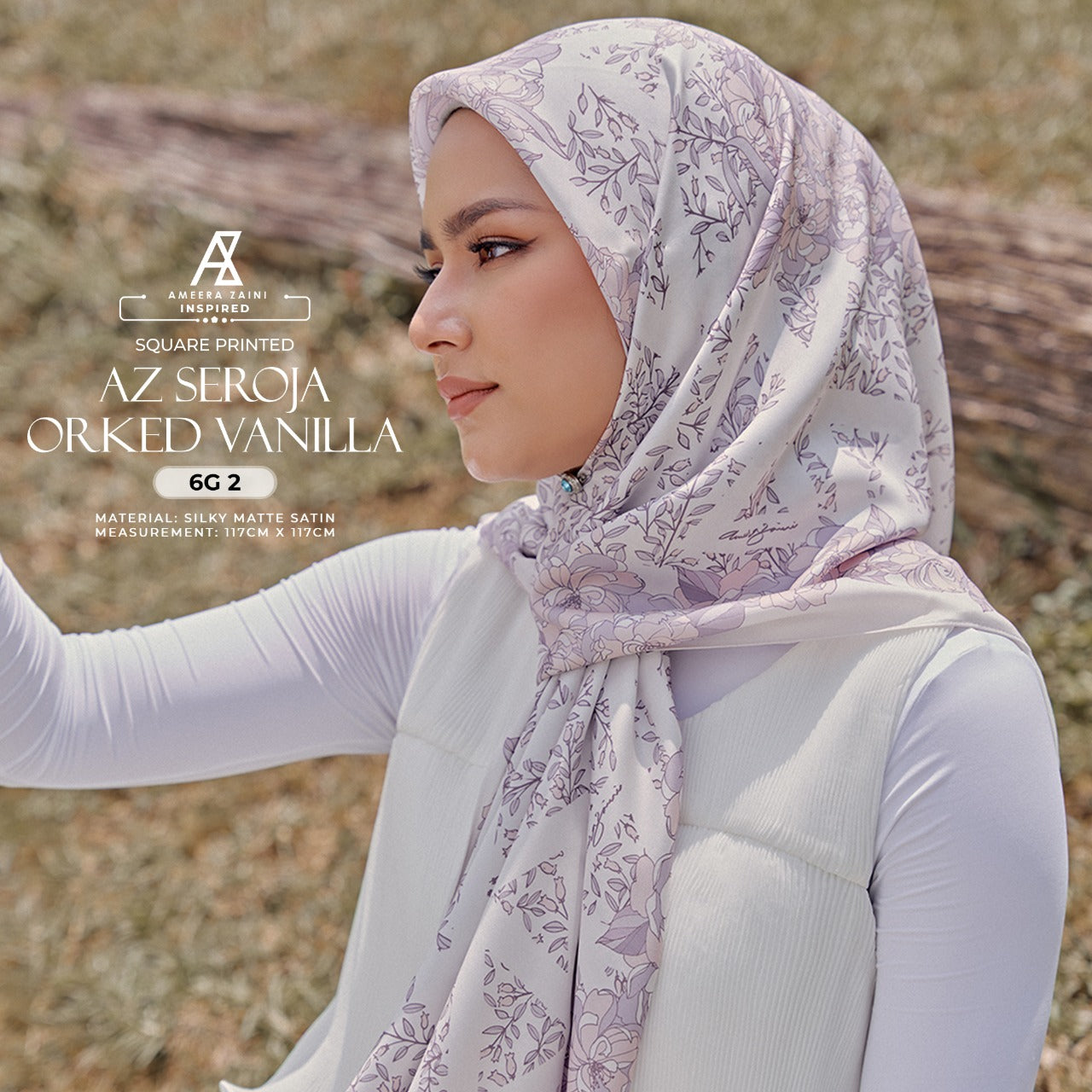 Ameera Zaini Inspired Collection AZ Seroja Square (6G)