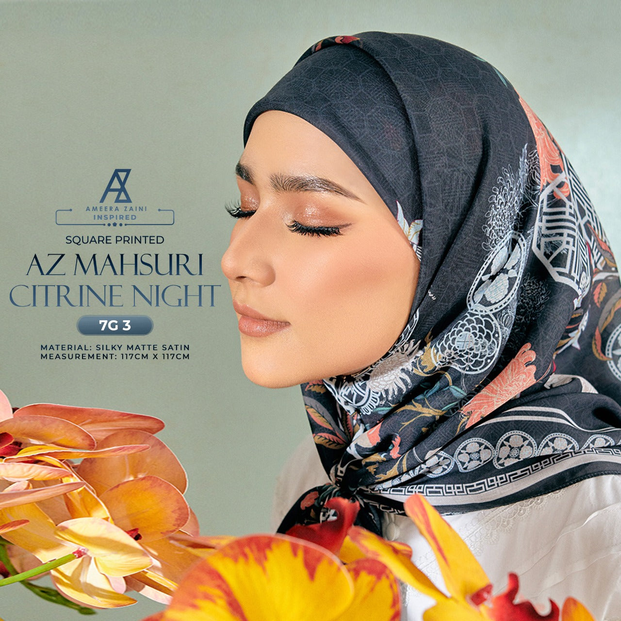 Ameera Zaini Inspired Collection AZ Mahsuri Square (7G)