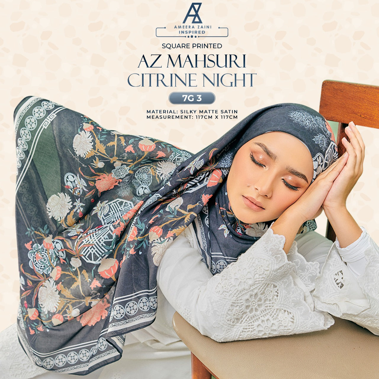 Ameera Zaini Inspired Collection AZ Mahsuri Square (7G)