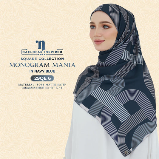 Naelofar Inspired Monogram Mania Square Collection (29QE)