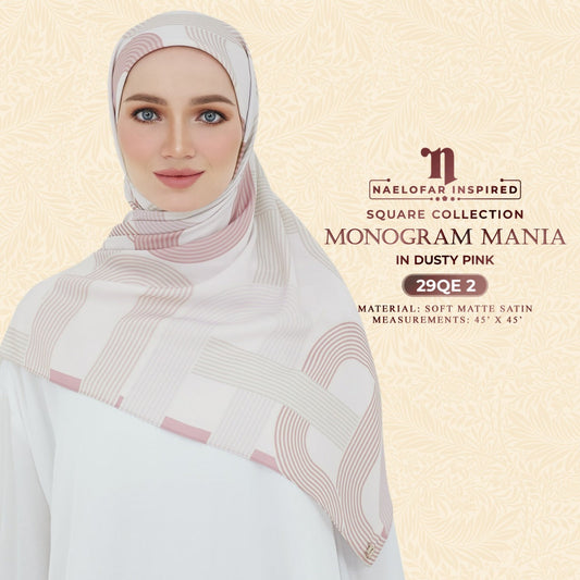 Naelofar Inspired Monogram Mania Square Collection (29QE)