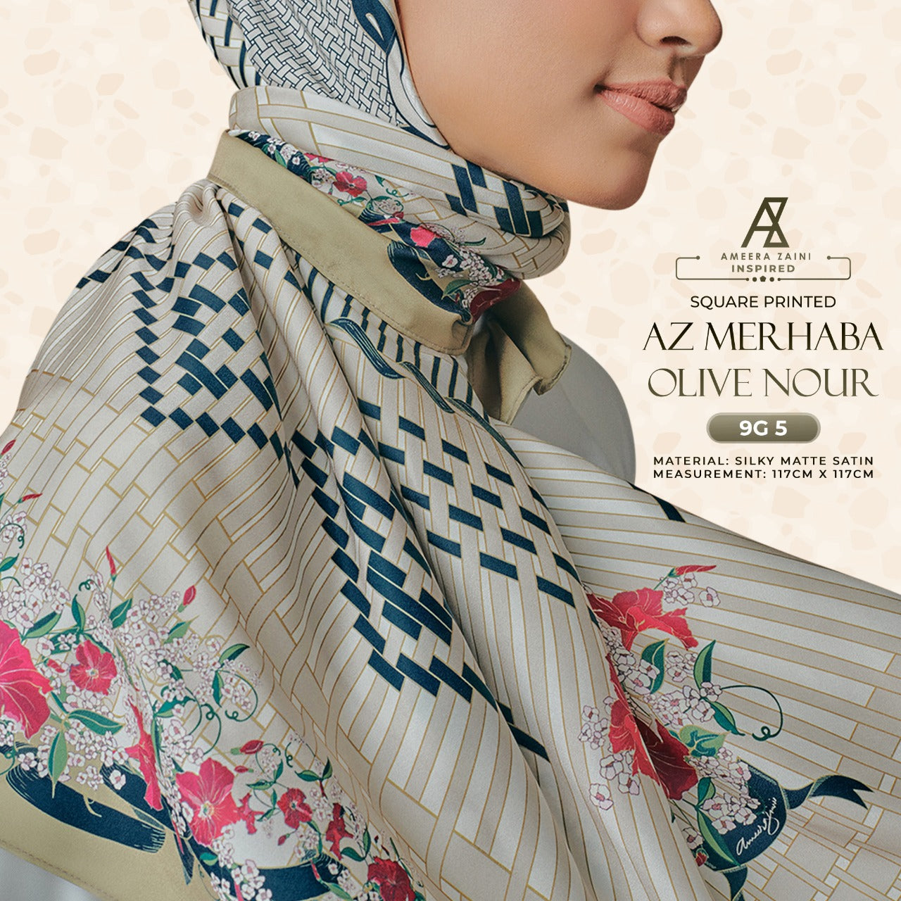 Ameera Zaini Inspired Collection AZ MERHABA Square (9G)