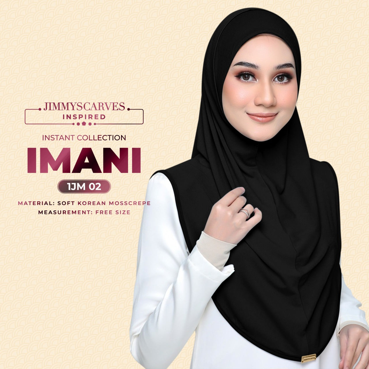 Jimmy Scarves Inspired Instant Plain Inspired - Imani Collection (1JM)
