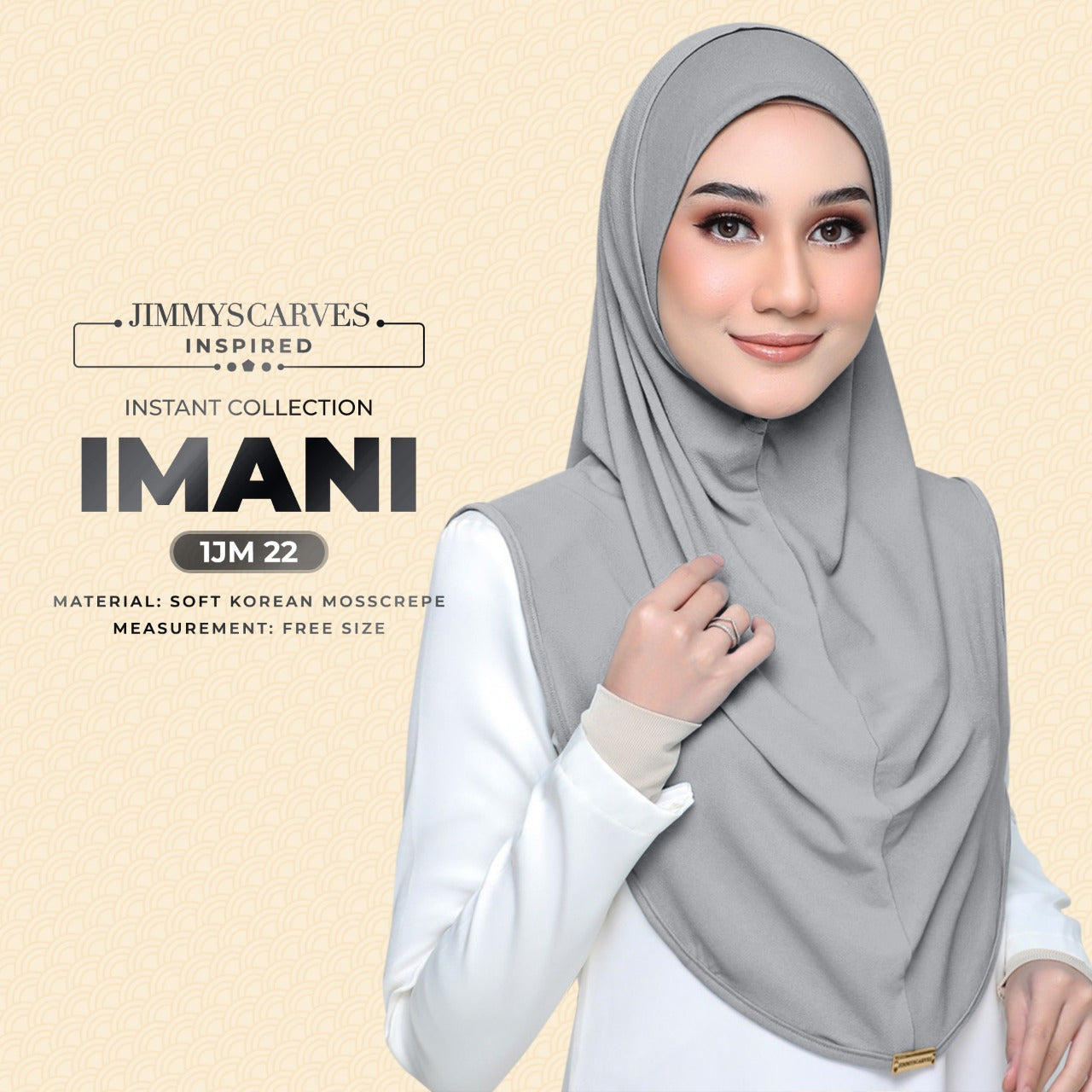 Jimmy Scarves Inspired Instant Plain Inspired - Imani Collection (1JM)