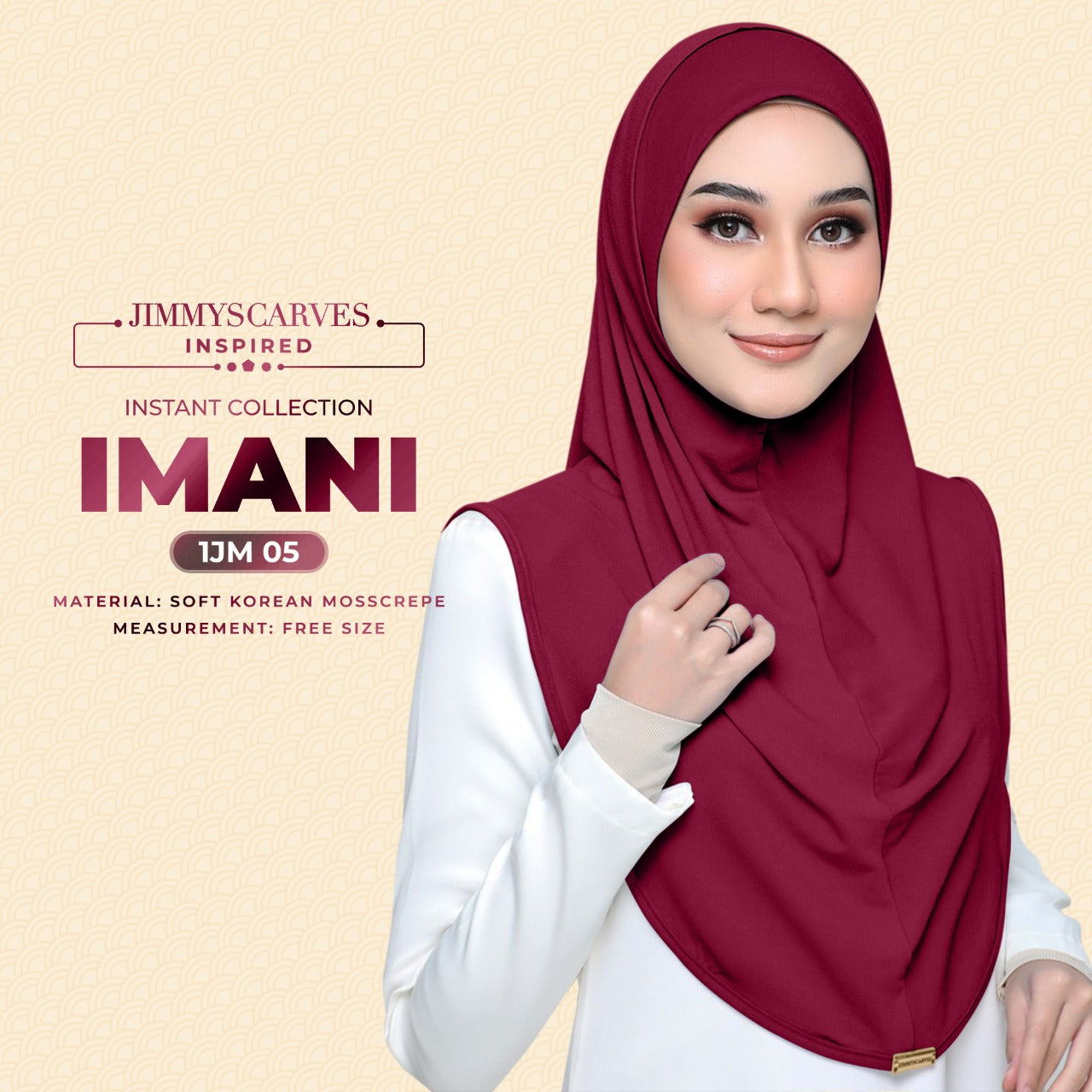 Jimmy Scarves Inspired Instant Plain Inspired - Imani Collection (1JM)