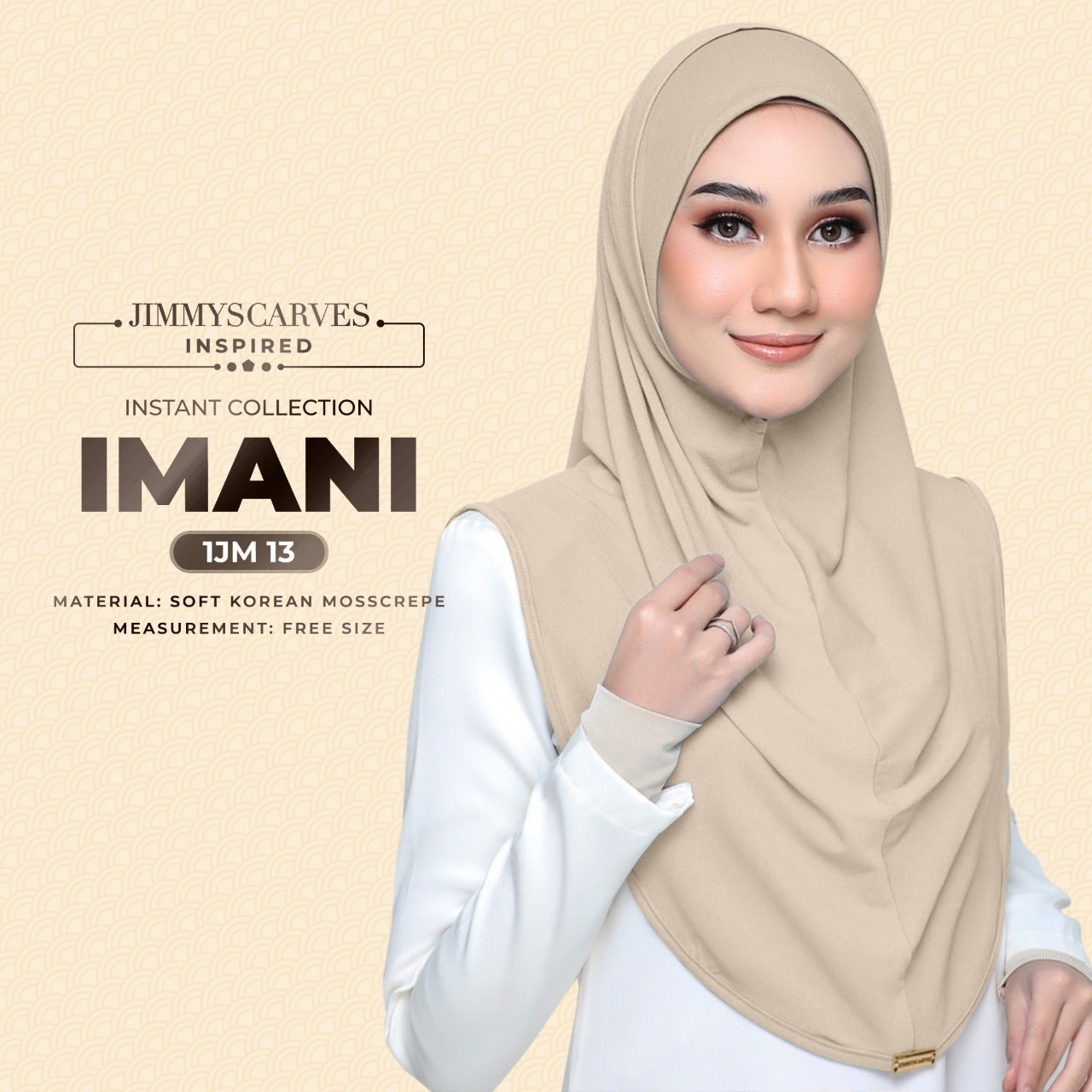 Jimmy Scarves Inspired Instant Plain Inspired - Imani Collection (1JM)