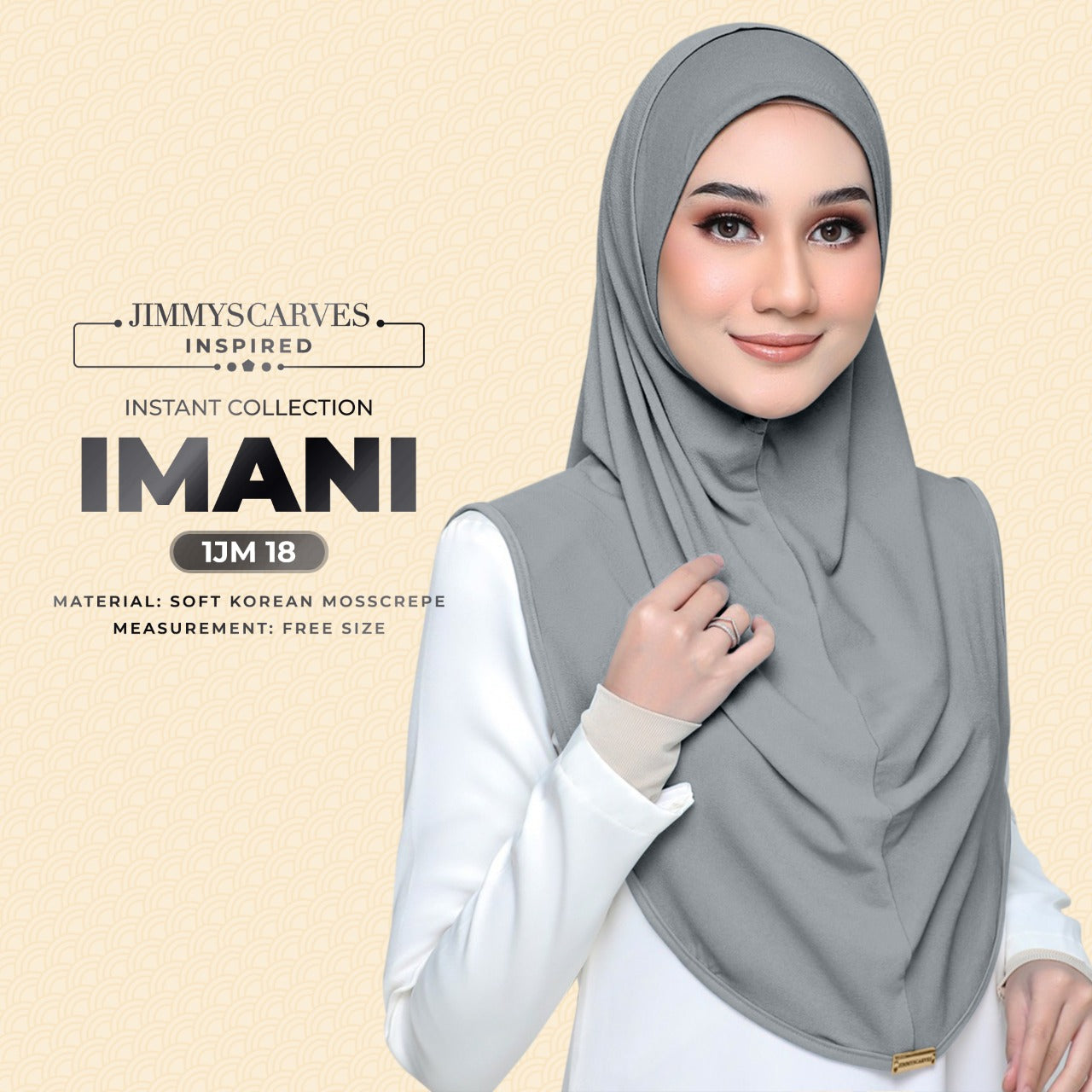 Jimmy Scarves Inspired Instant Plain Inspired - Imani Collection (1JM)