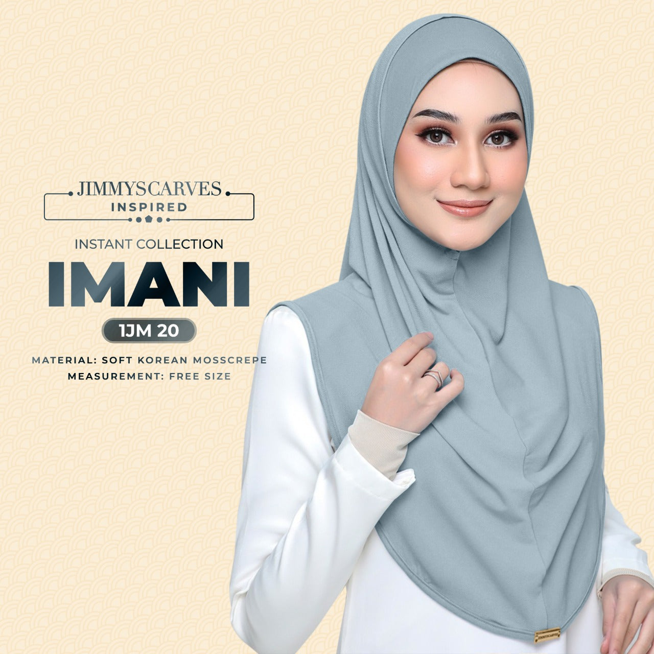 Jimmy Scarves Inspired Instant Plain Inspired - Imani Collection (1JM)