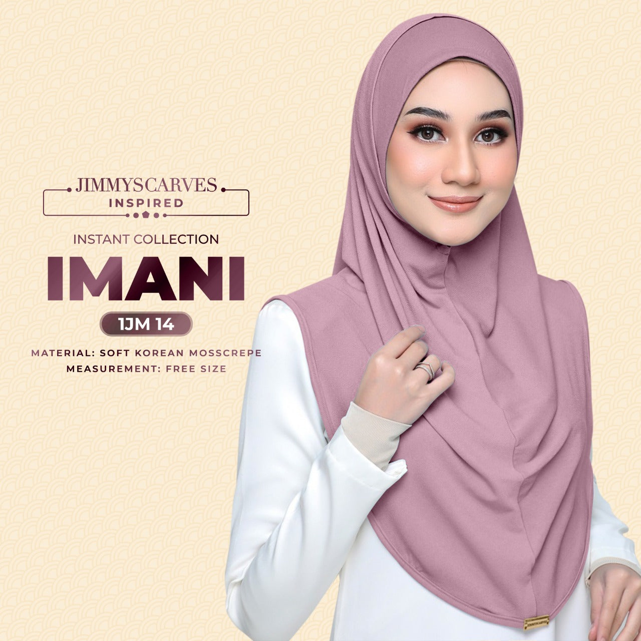 Jimmy Scarves Inspired Instant Plain Inspired - Imani Collection (1JM)