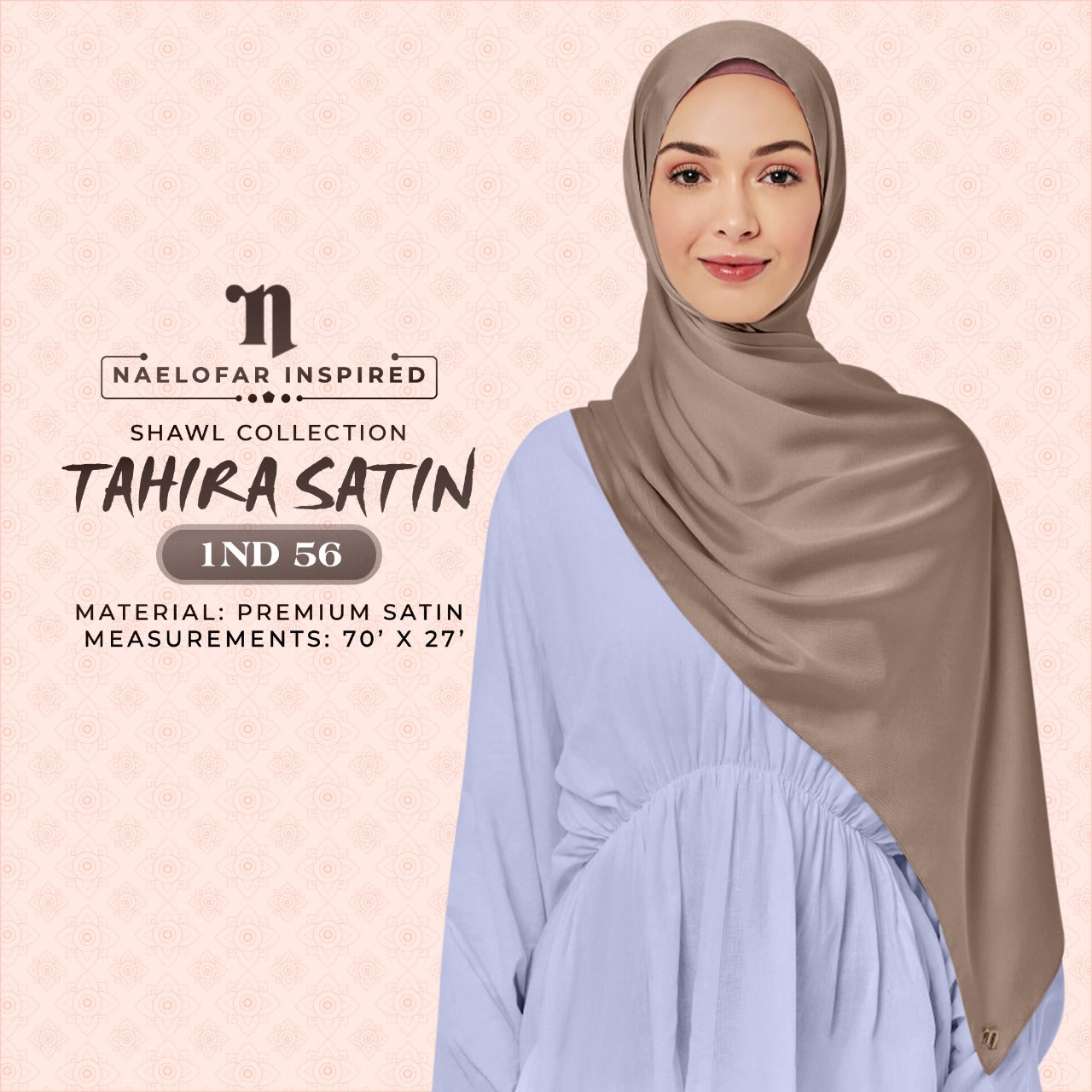 Naelofar Hijab Inispired Tahira Shawl Plain Collection (1ND)