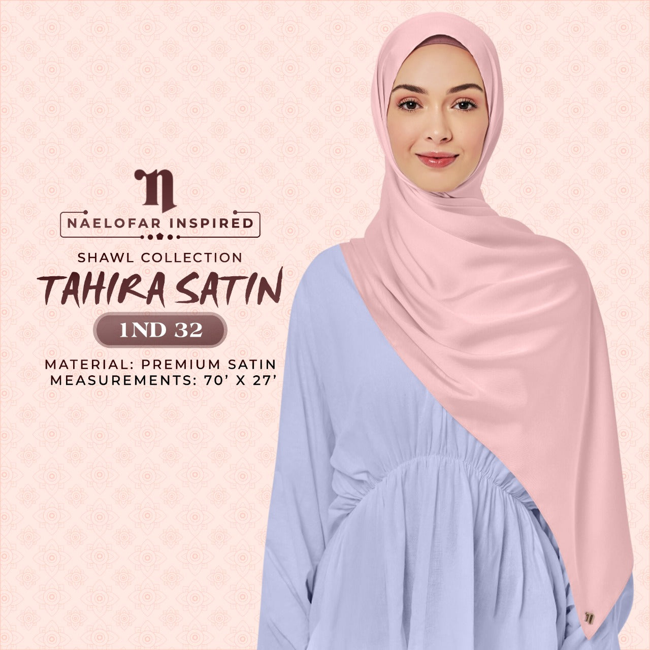 Naelofar Hijab Inispired Tahira Shawl Plain Collection (1ND)