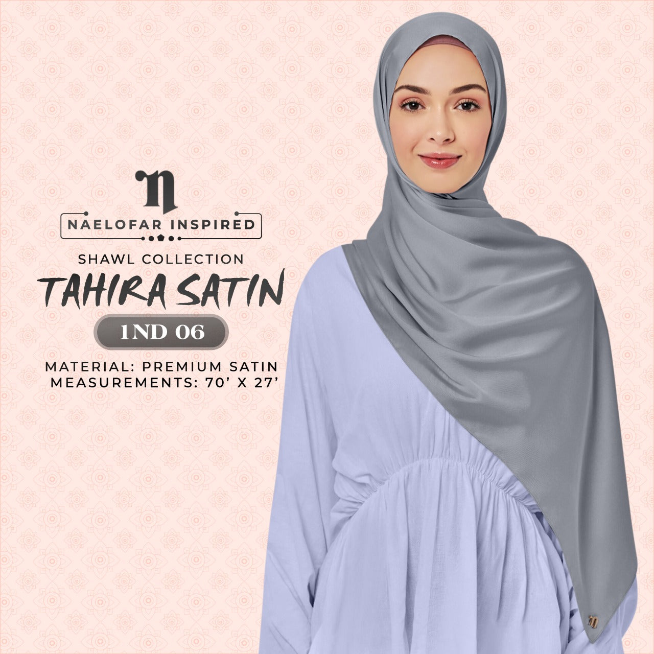 Naelofar Hijab Inispired Tahira Shawl Plain Collection (1ND)