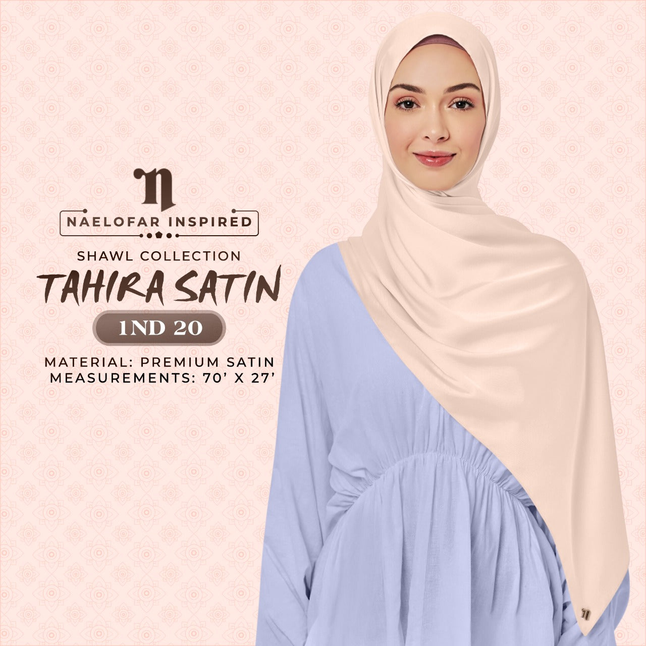 Naelofar Hijab Inispired Tahira Shawl Plain Collection (1ND)