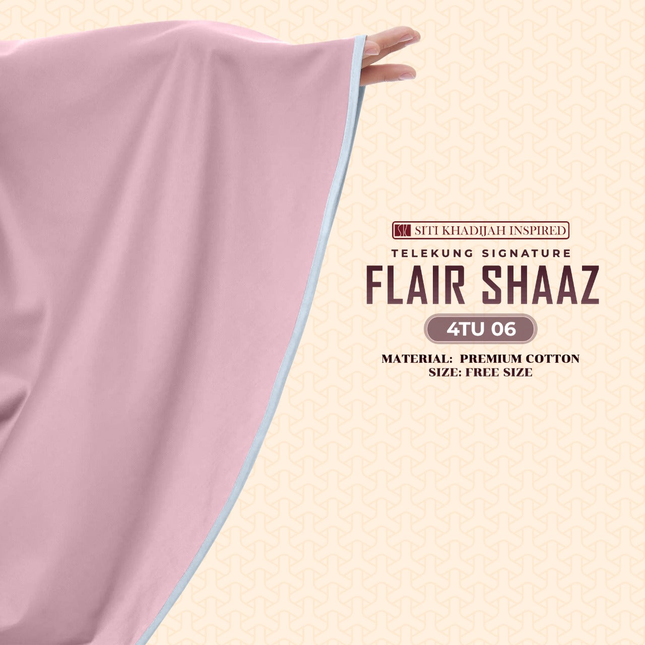 Telekung Siti Khadijah Inspired Signature Flair Shaaz - FREE Woven bag (4TU)