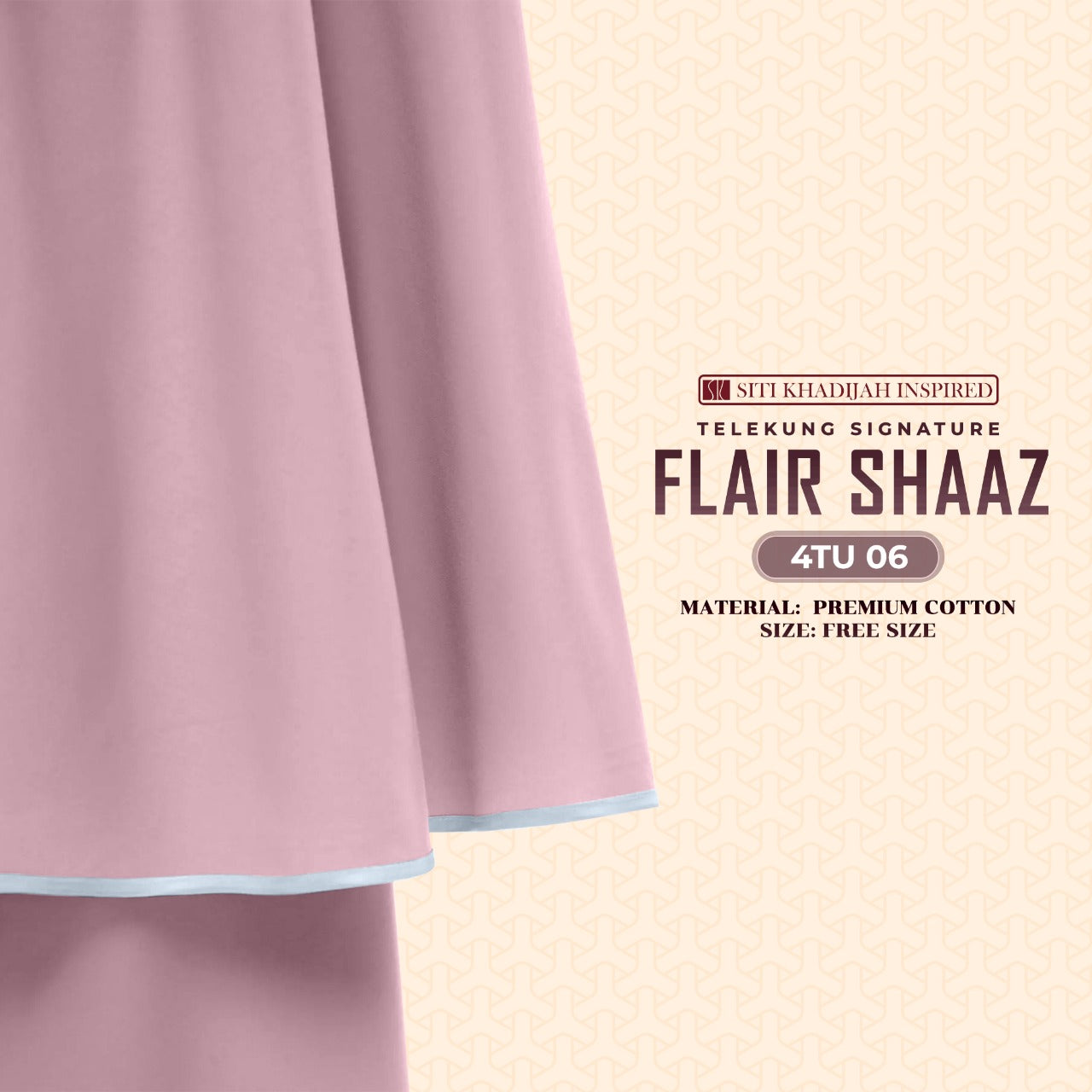 Telekung Siti Khadijah Inspired Signature Flair Shaaz - FREE Woven bag (4TU)