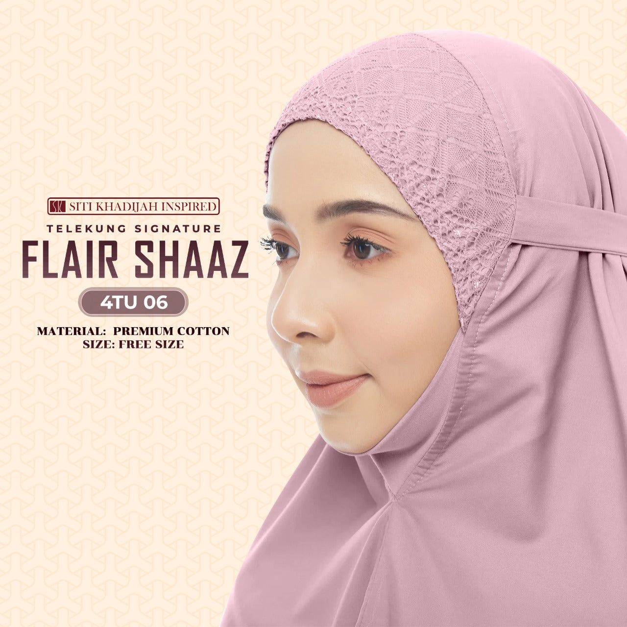 Telekung Siti Khadijah Inspired Signature Flair Shaaz - FREE Woven bag (4TU)