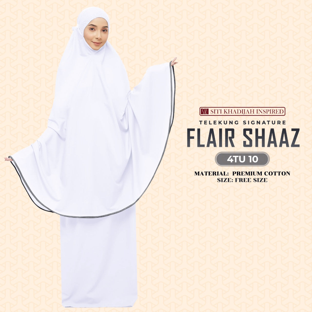 Telekung Siti Khadijah Inspired Signature Flair Shaaz - FREE Woven bag (4TU)