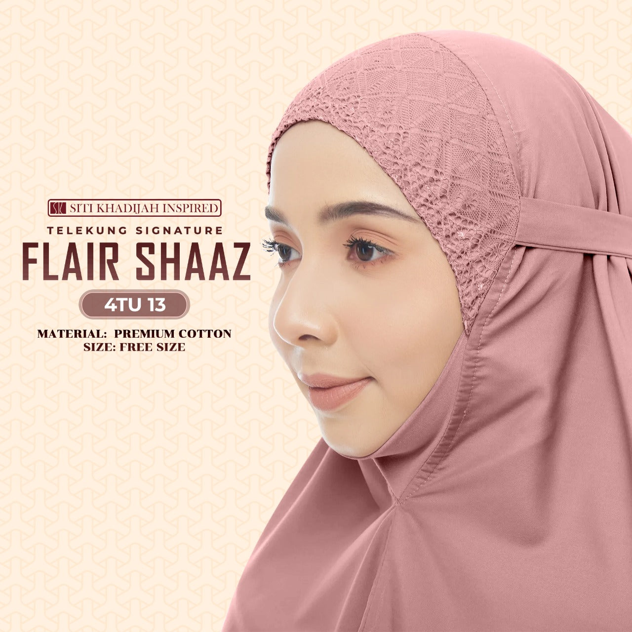 Telekung Siti Khadijah Inspired Signature Flair Shaaz - FREE Woven bag (4TU)