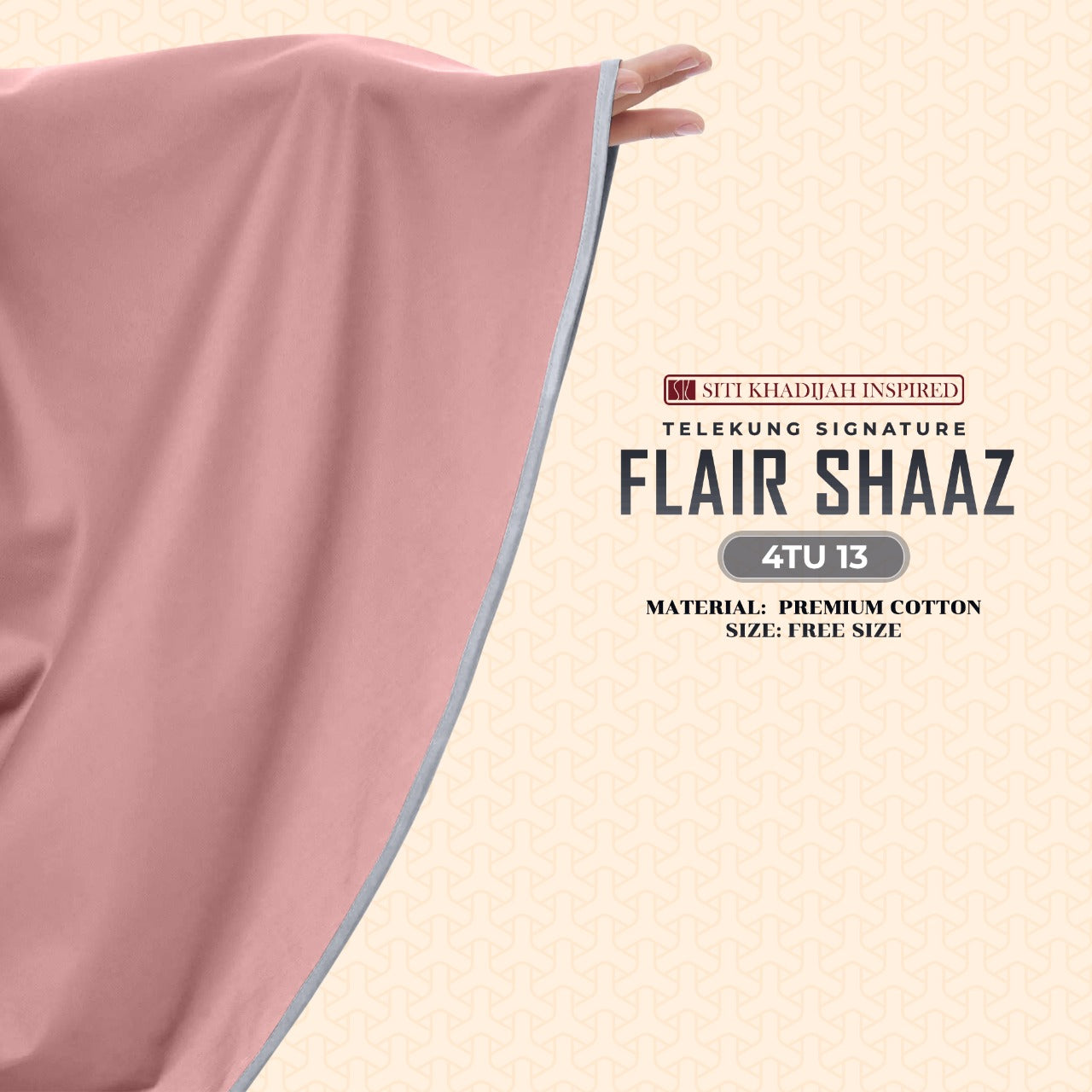 Telekung Siti Khadijah Inspired Signature Flair Shaaz - FREE Woven bag (4TU)