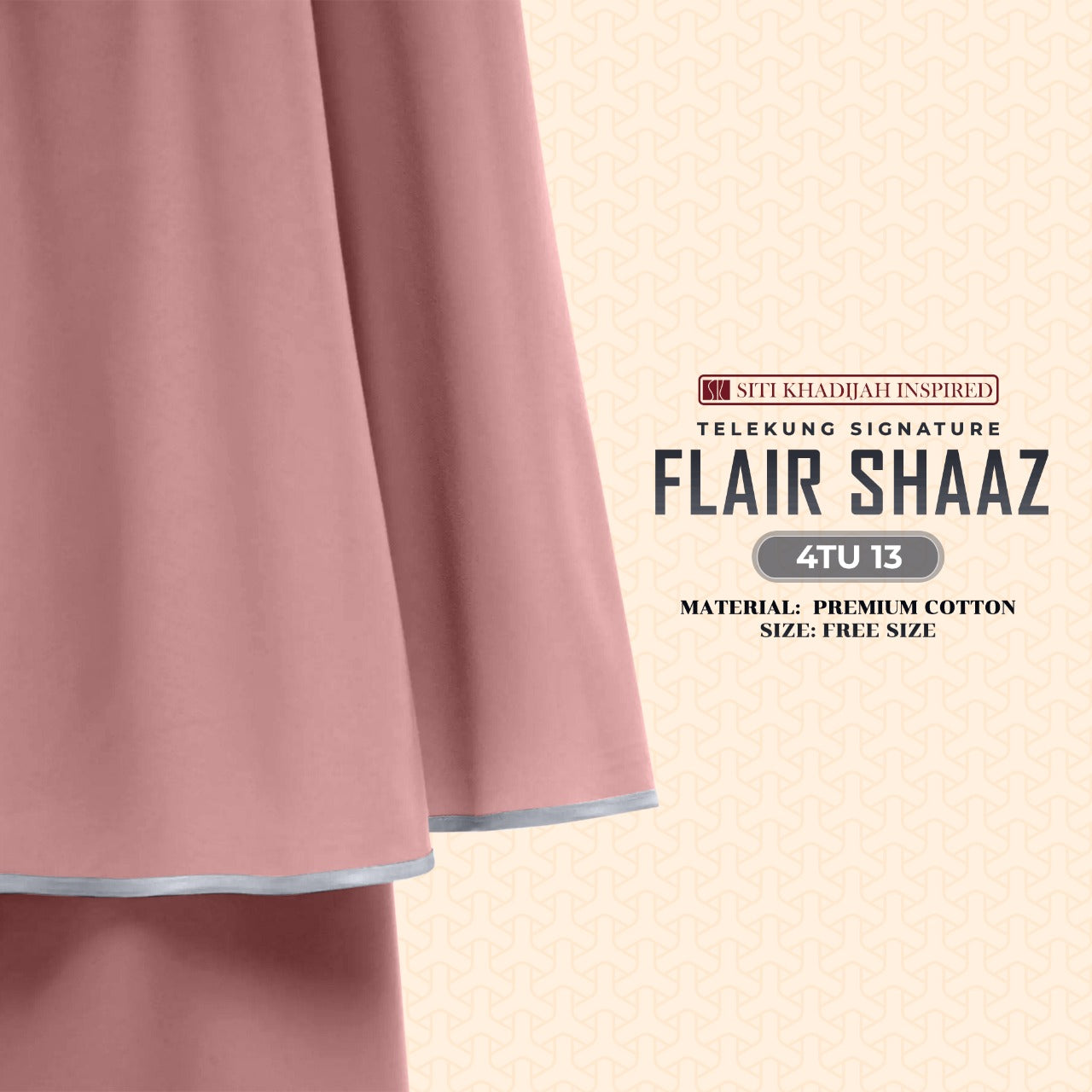 Telekung Siti Khadijah Inspired Signature Flair Shaaz - FREE Woven bag (4TU)