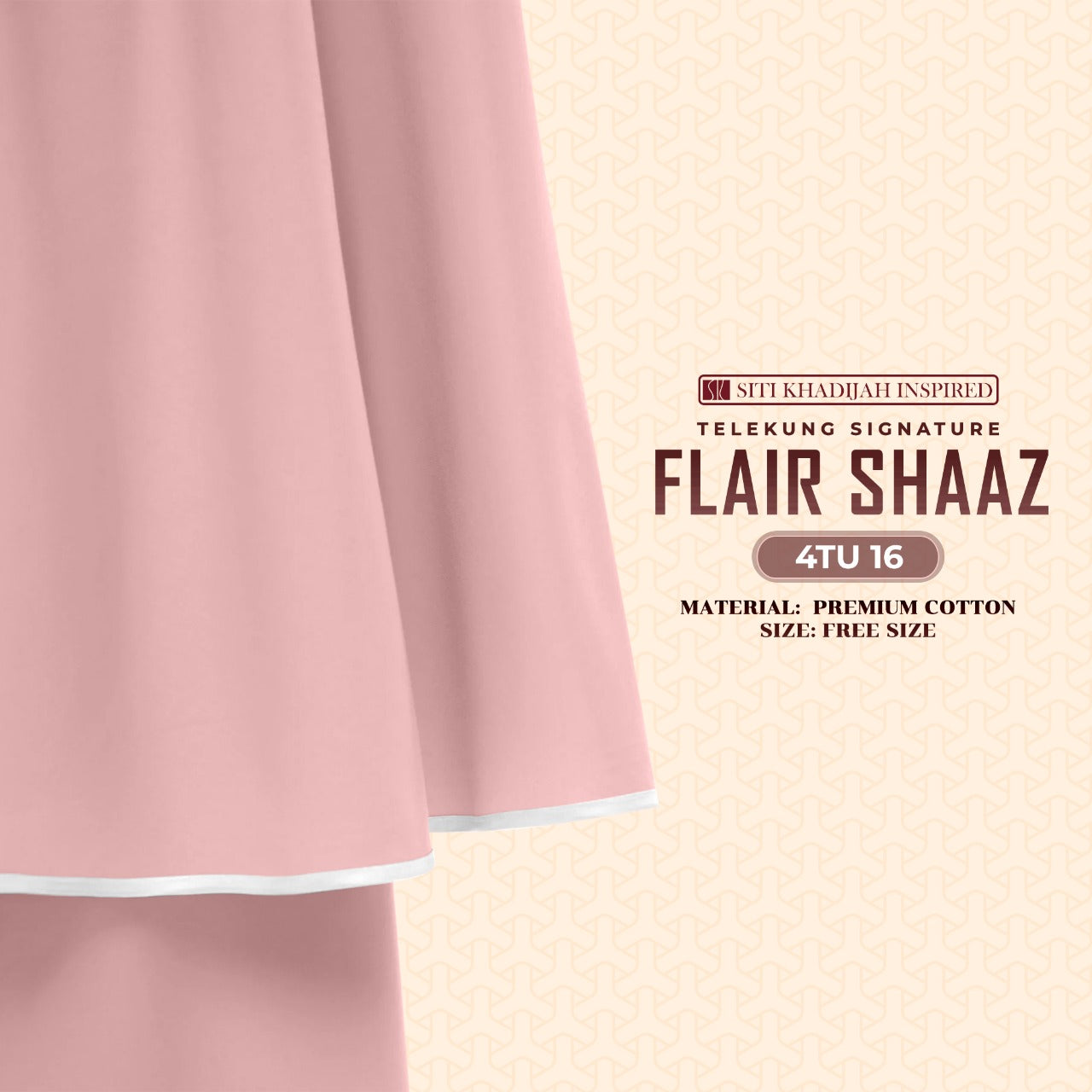 Telekung Siti Khadijah Inspired Signature Flair Shaaz - FREE Woven bag (4TU)