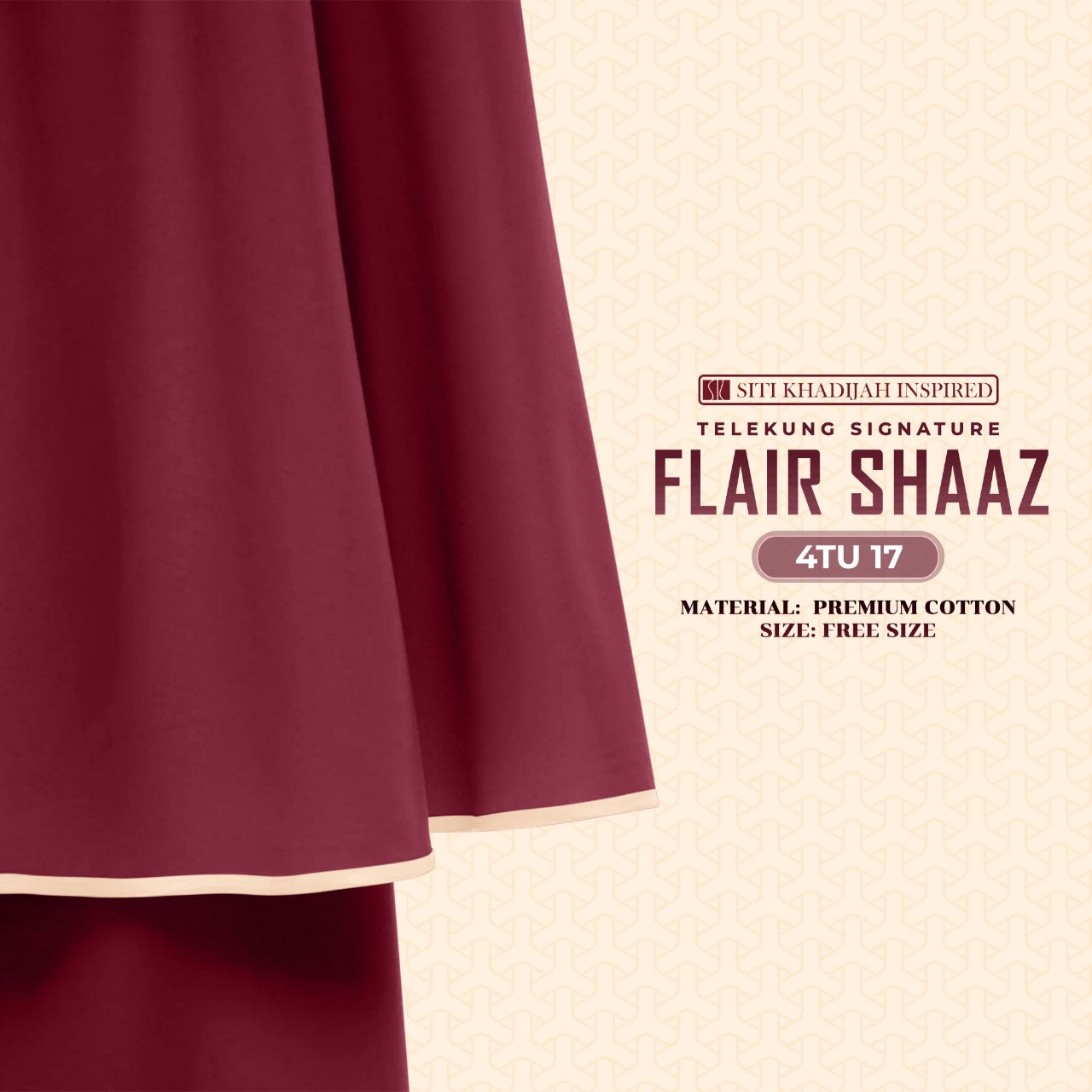 Telekung Siti Khadijah Inspired Signature Flair Shaaz - FREE Woven bag (4TU)
