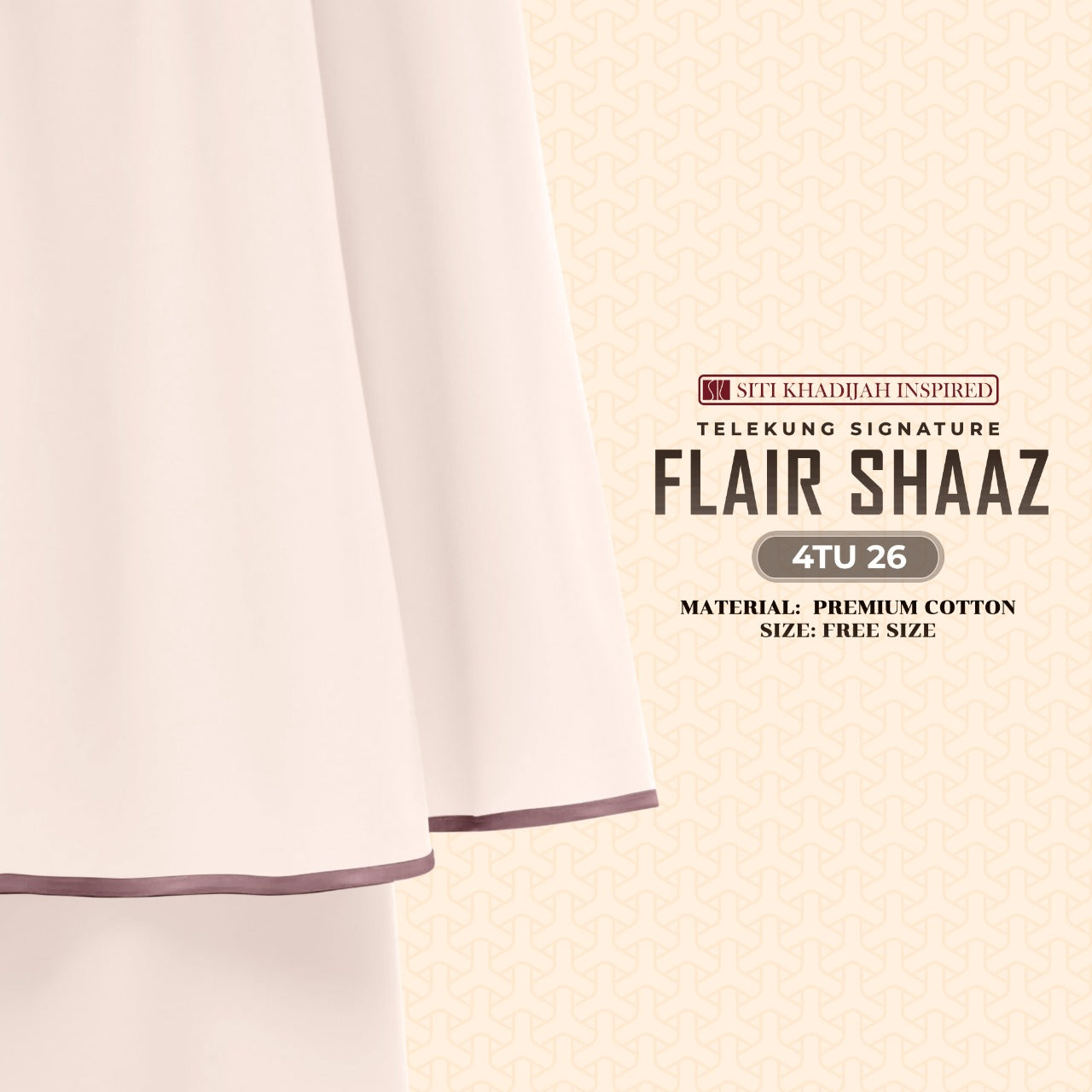 Telekung Siti Khadijah Inspired Signature Flair Shaaz - FREE Woven bag (4TU)