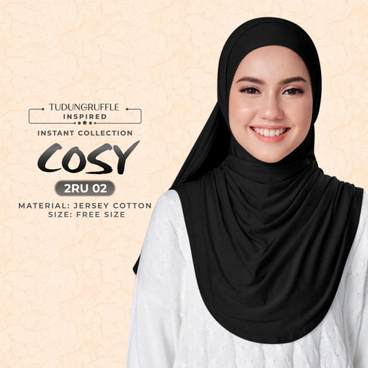 Tudung Ruffle COSY Semi Instant Plain Sarong Collection (2RU)