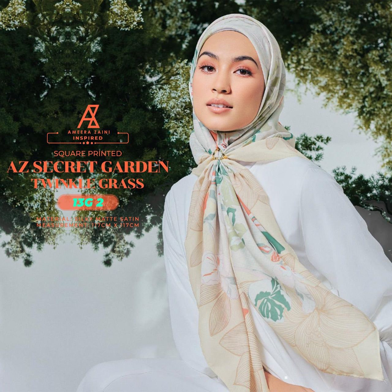 Ameera Zaini Inspired AZ SECRET GARDEN Square Collection (13G)