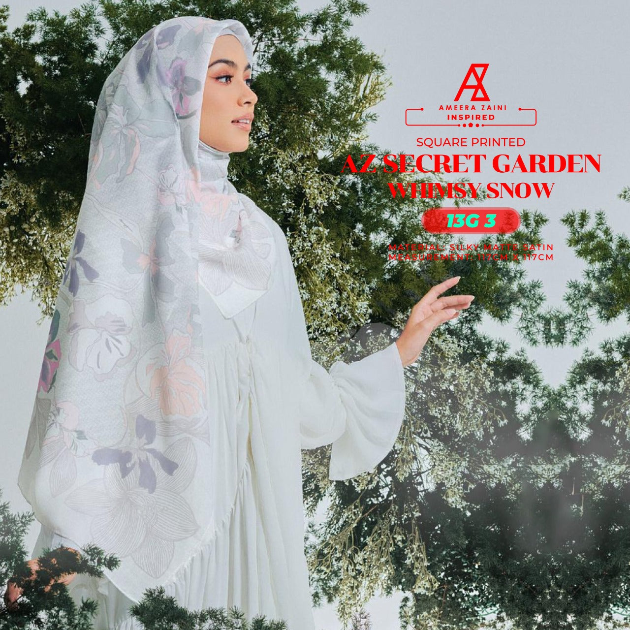 Ameera Zaini Inspired AZ SECRET GARDEN Square Collection (13G)