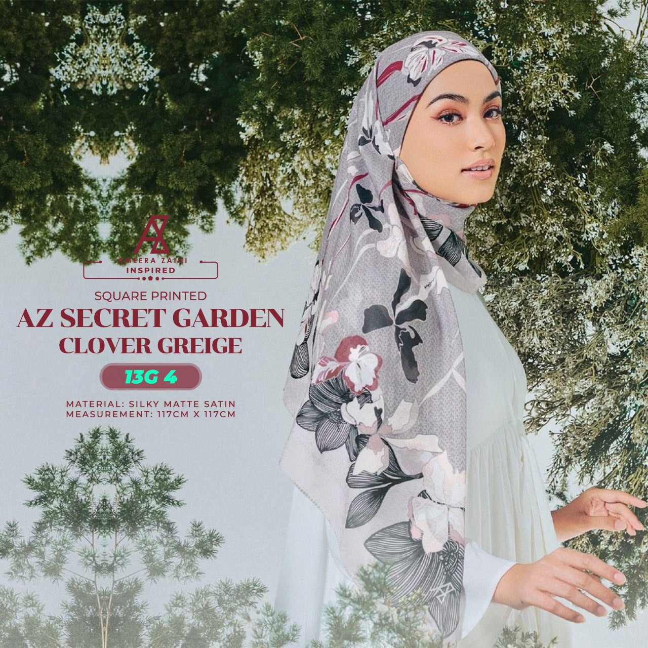 Ameera Zaini Inspired AZ SECRET GARDEN Square Collection (13G)