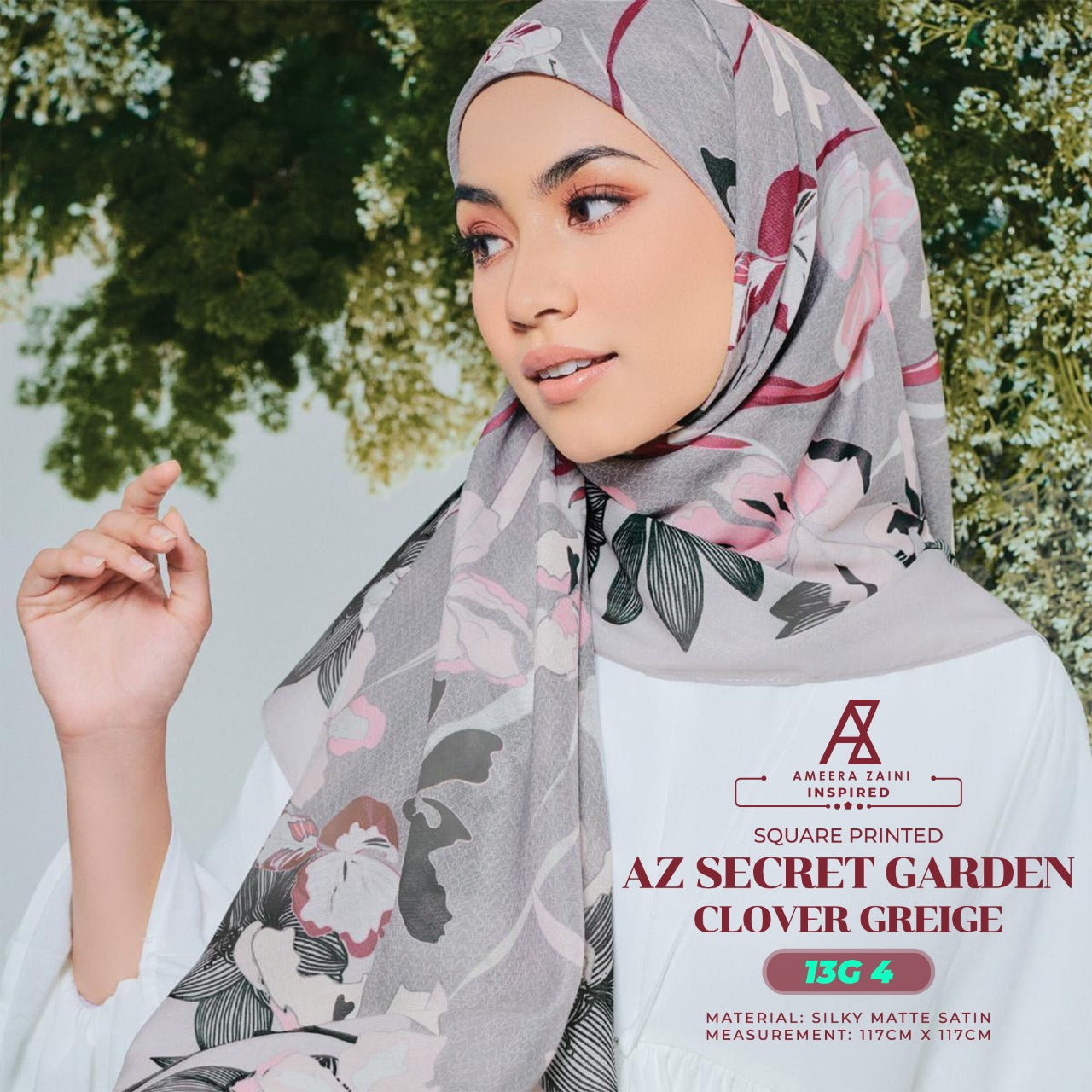 Ameera Zaini Inspired AZ SECRET GARDEN Square Collection (13G)