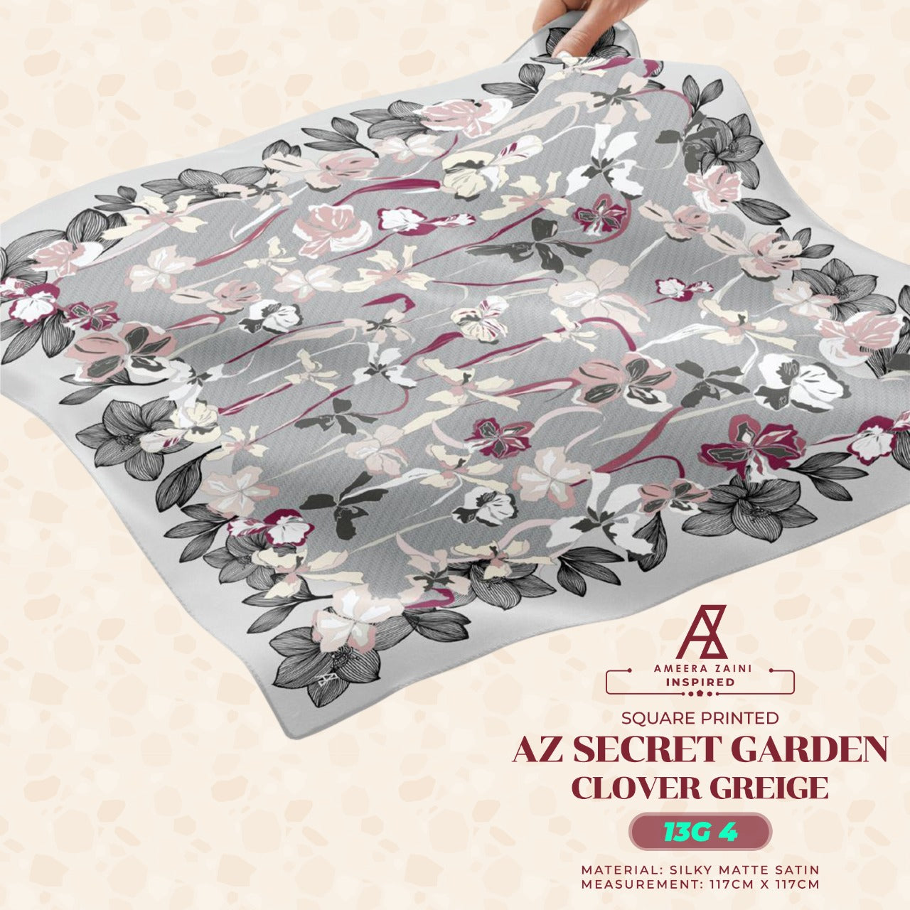 Ameera Zaini Inspired AZ SECRET GARDEN Square Collection (13G)
