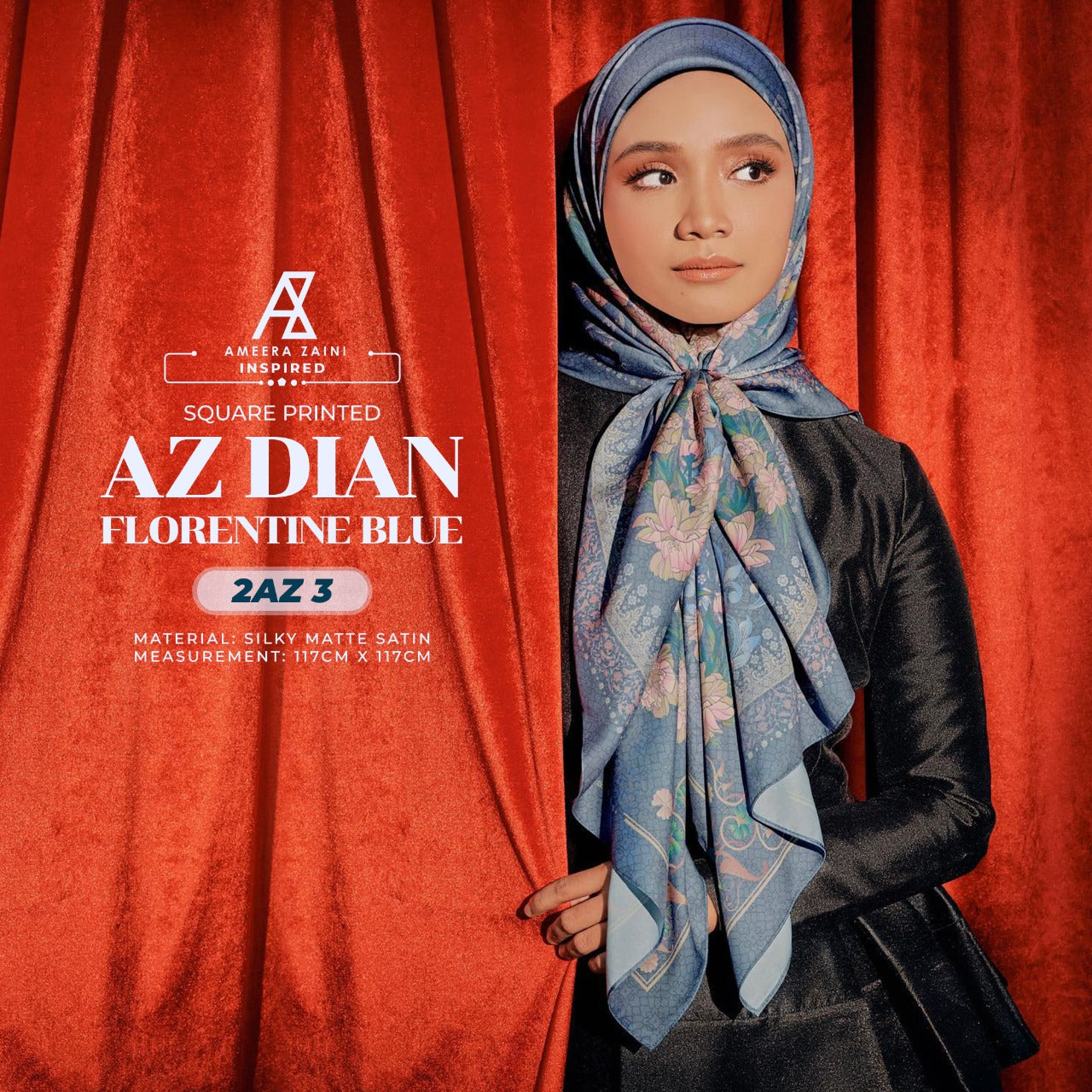Ameera Zaini Inspired AZ DIAN FLORENTINE Square Collection (2AZ)